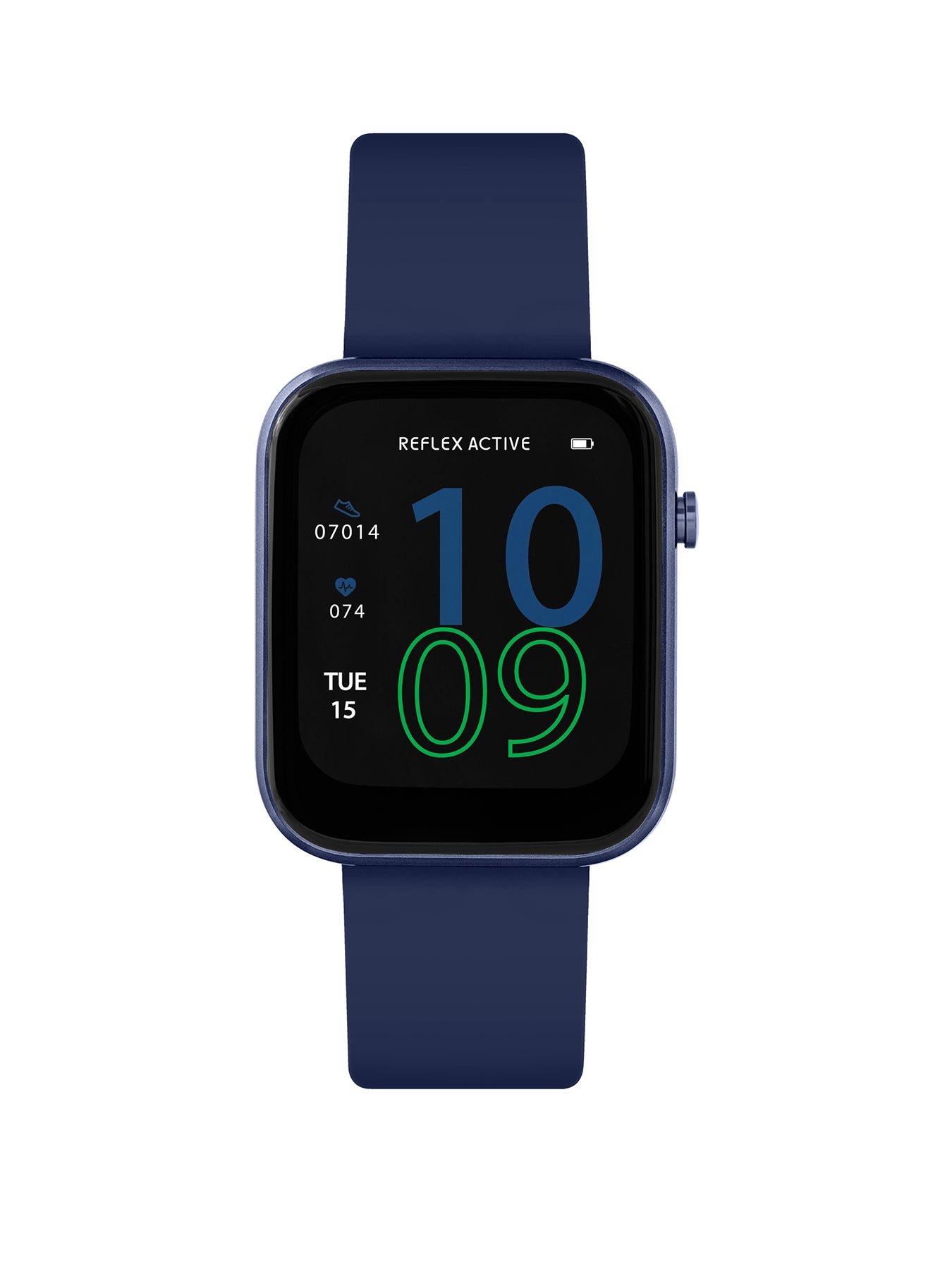 Product photograph of Reflex Active Series 12 Navy Strap Smart Watch from very.co.uk