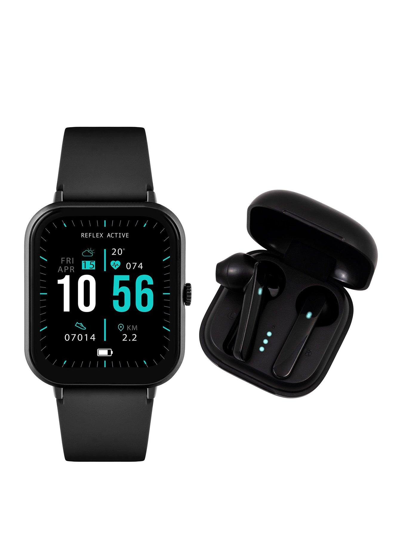 Reflex Active Series 17 Black Strap Smart Watch and True Wireless