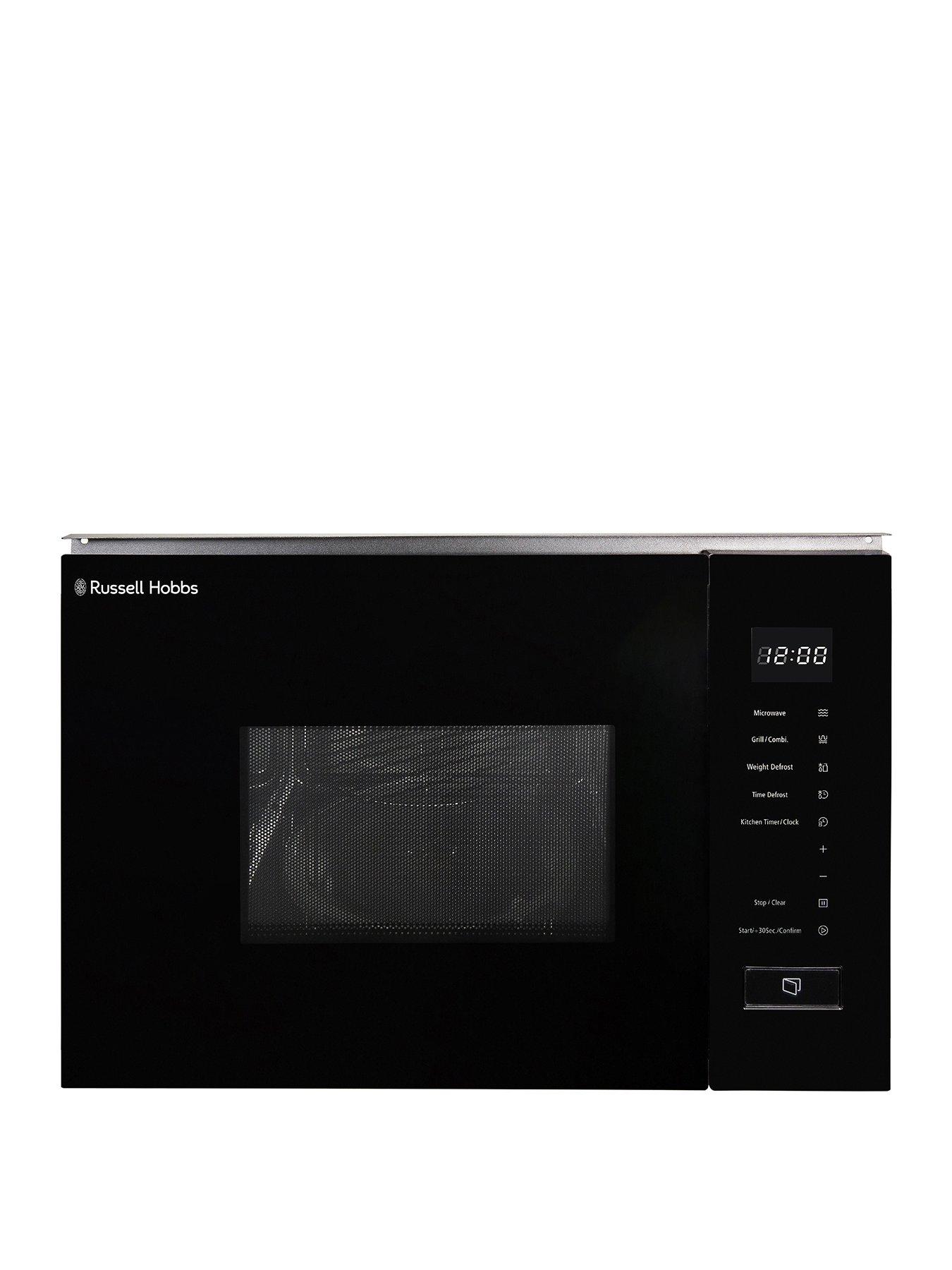 Product photograph of Russell Hobbs Rhbm2002b Built-in Digital Microwave Amp Grill 20l In Black from very.co.uk