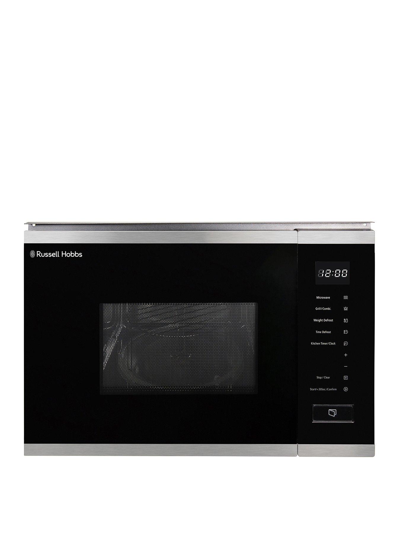 Product photograph of Russell Hobbs Rhbm2002ss Built-in Digital Microwave Amp Grill 20l In Stainless Steel from very.co.uk