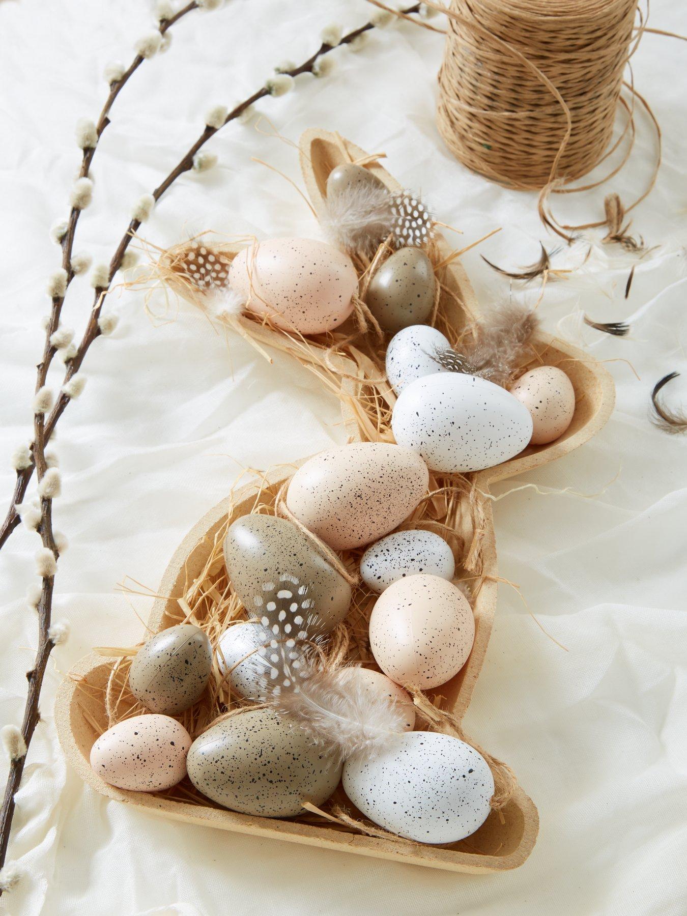 undefined Wood Rabbit and Egg Decoration Set