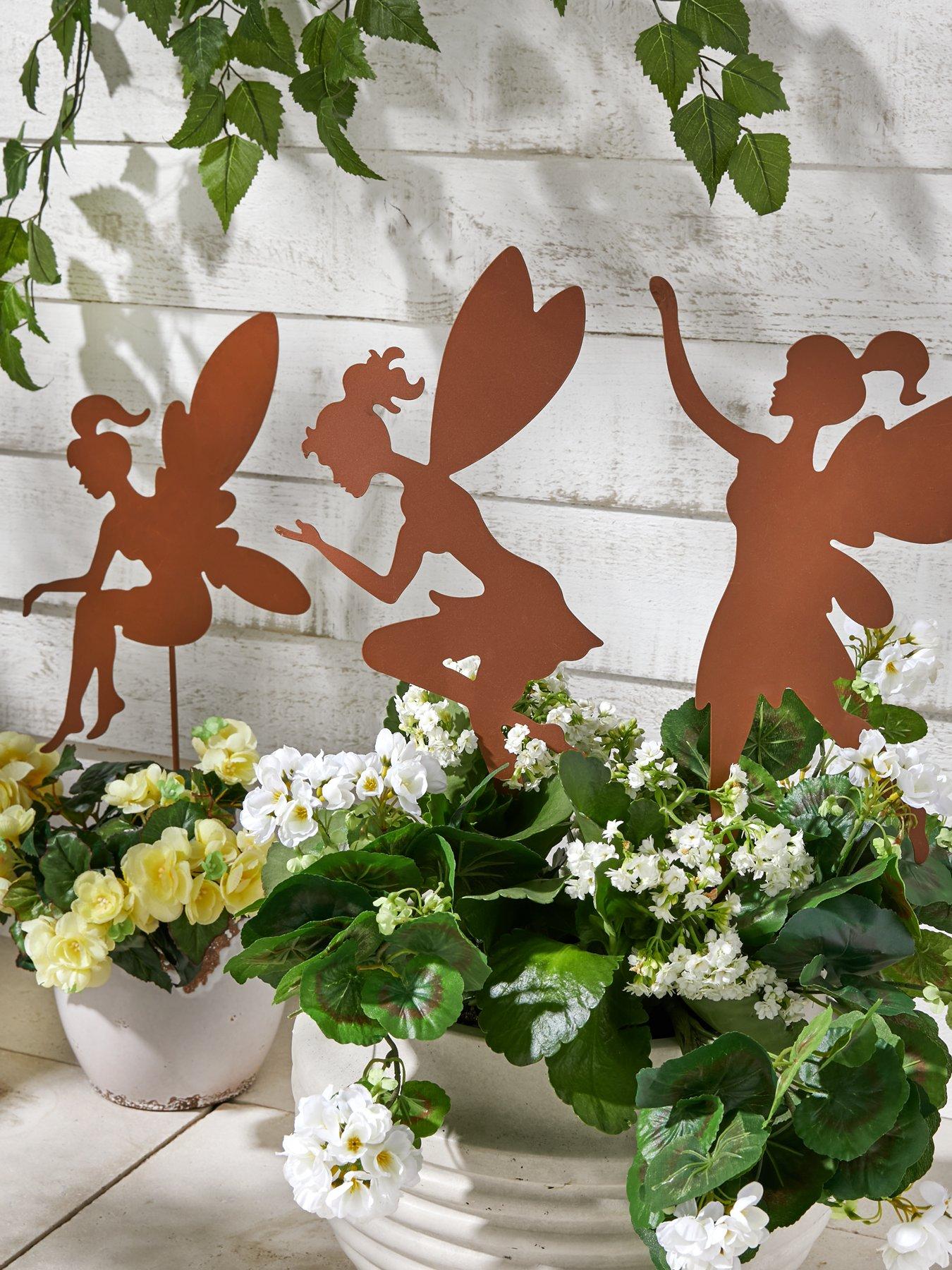 Product photograph of Heaven Sends Fairy Design Garden Metal Stake Set from very.co.uk