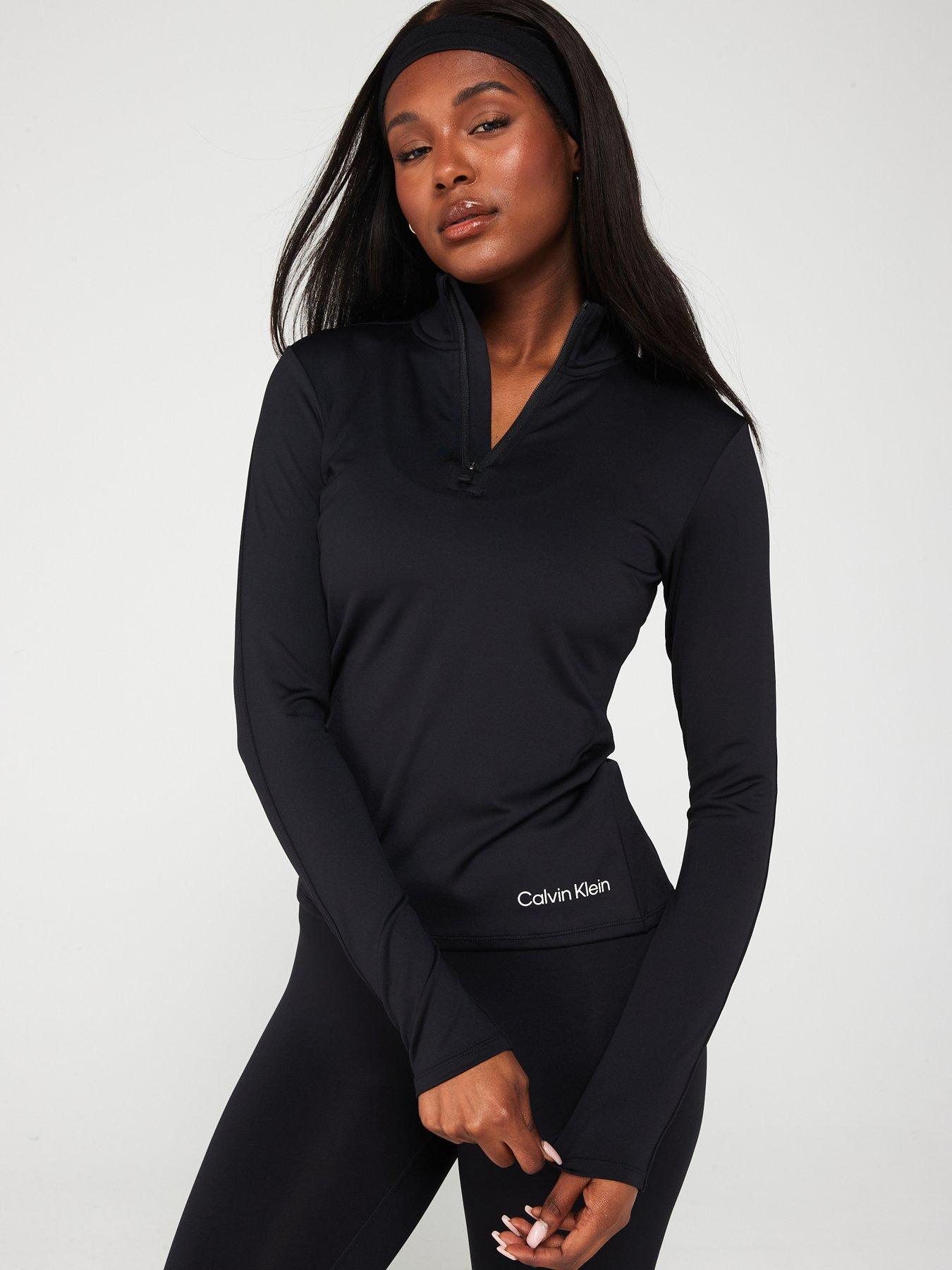 calvin-klein-sport-half-zip-long-sleeve-top--black