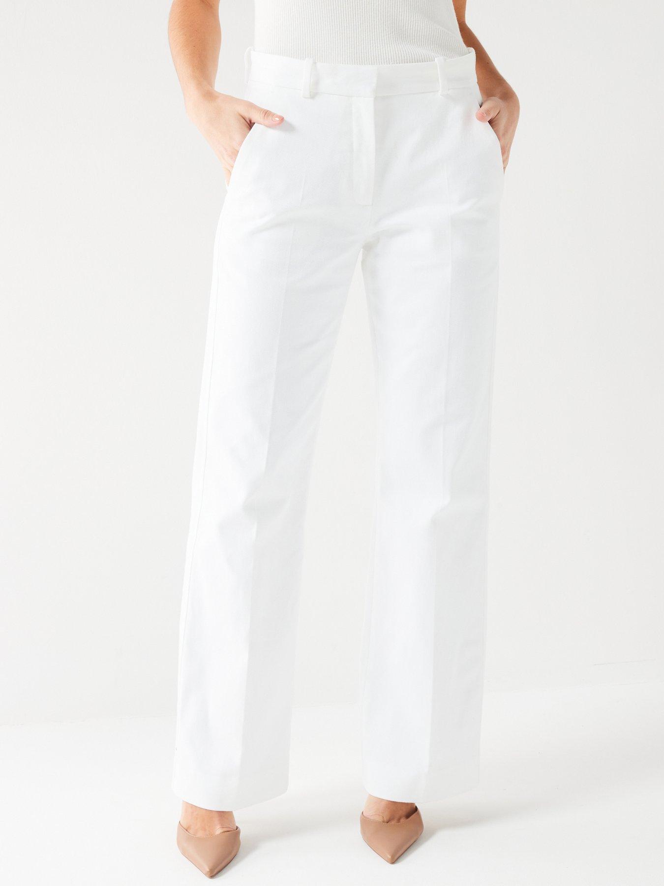 undefined Cotton Twill Trousers - White