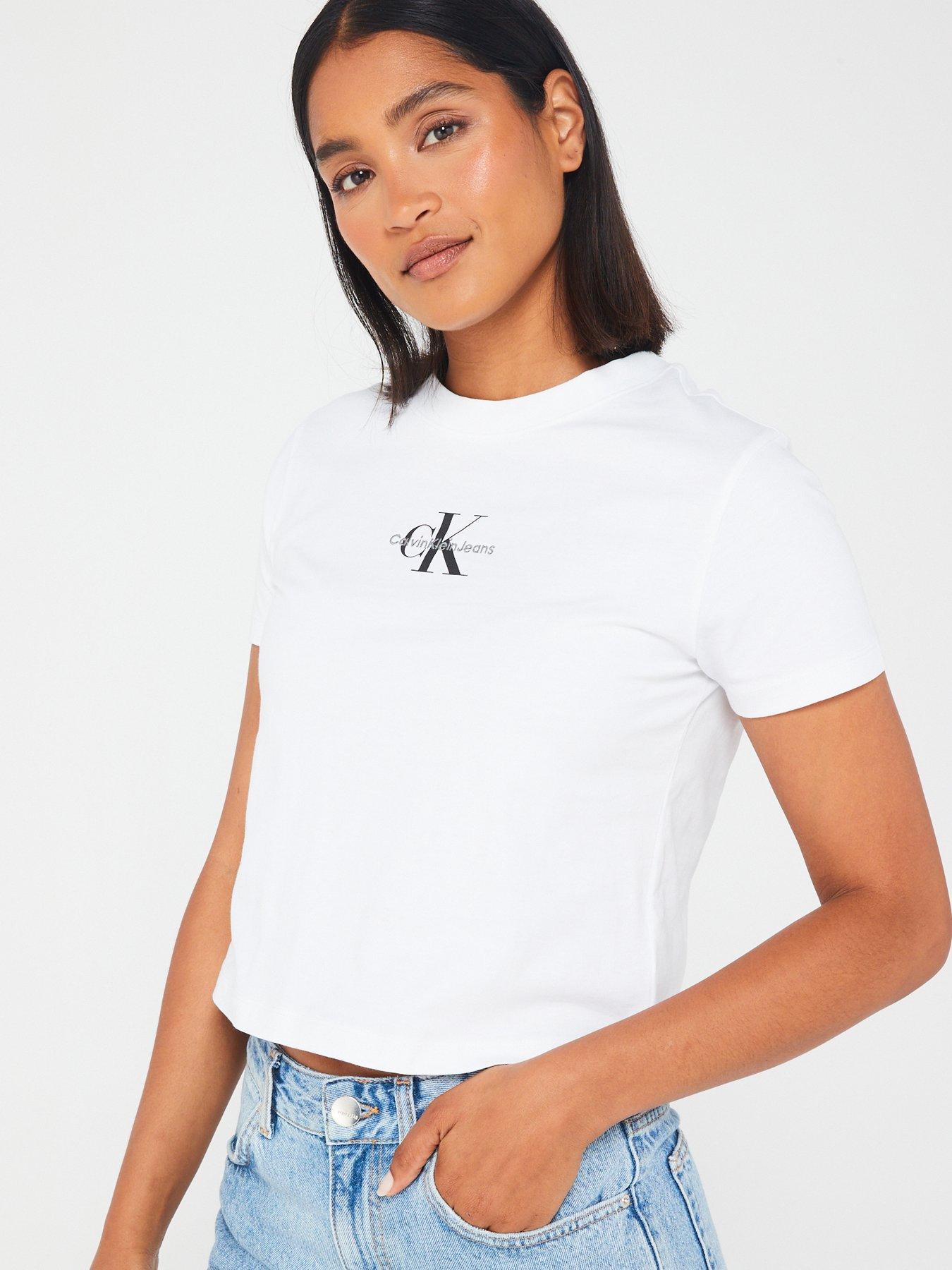Calvin Klein Jeans Women's Silver Embroidery Loose T-Shirt in