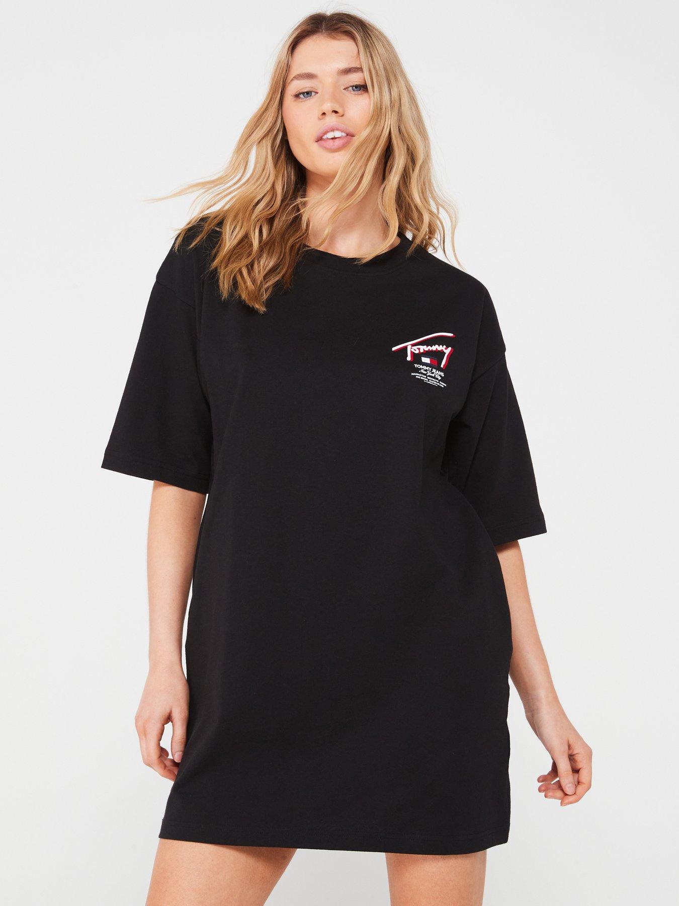 Signature Logo T Shirt Dress Black