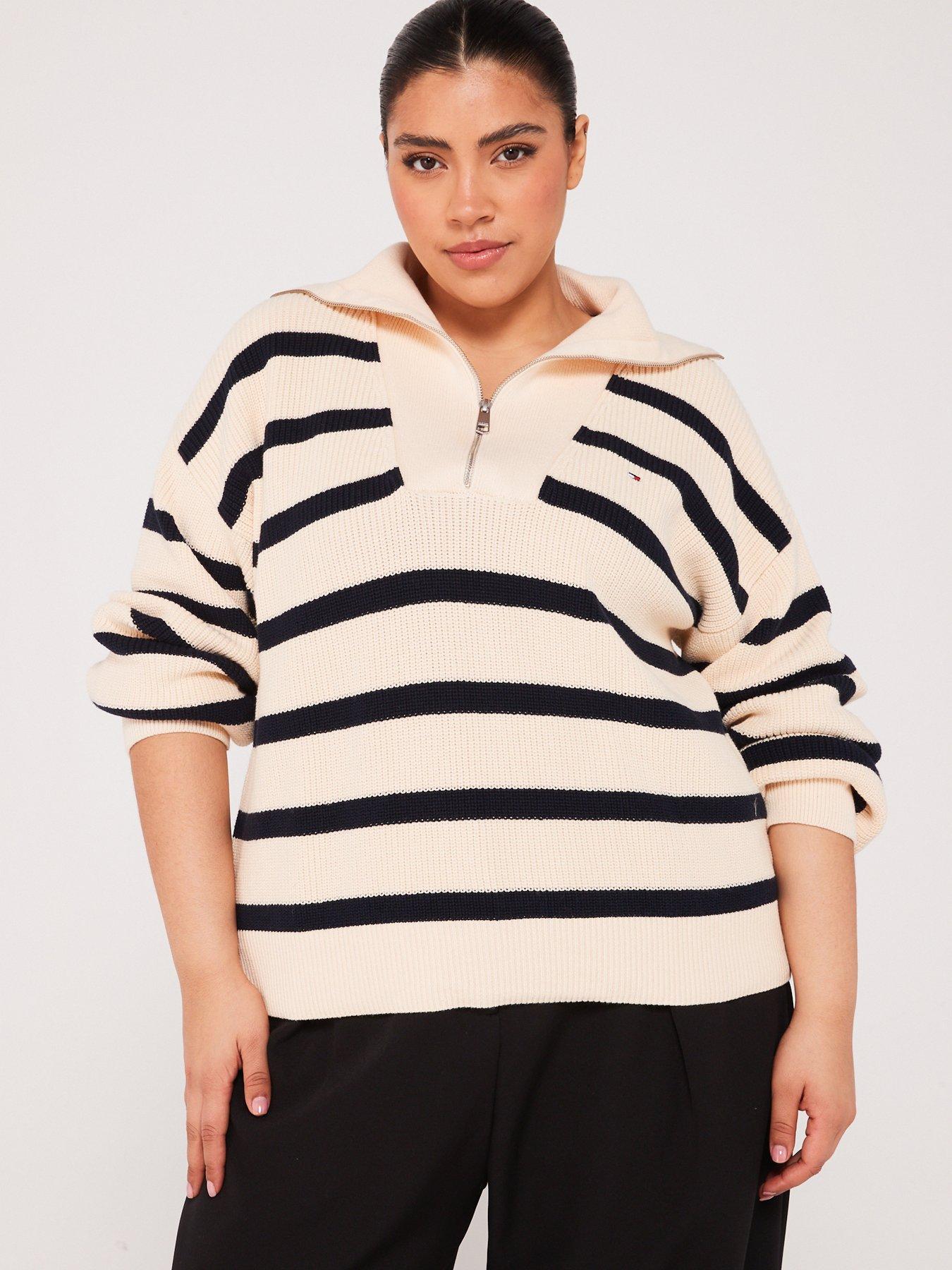 Tommy Hilfiger Plus Size Half Zip Sweatshirt - Navy