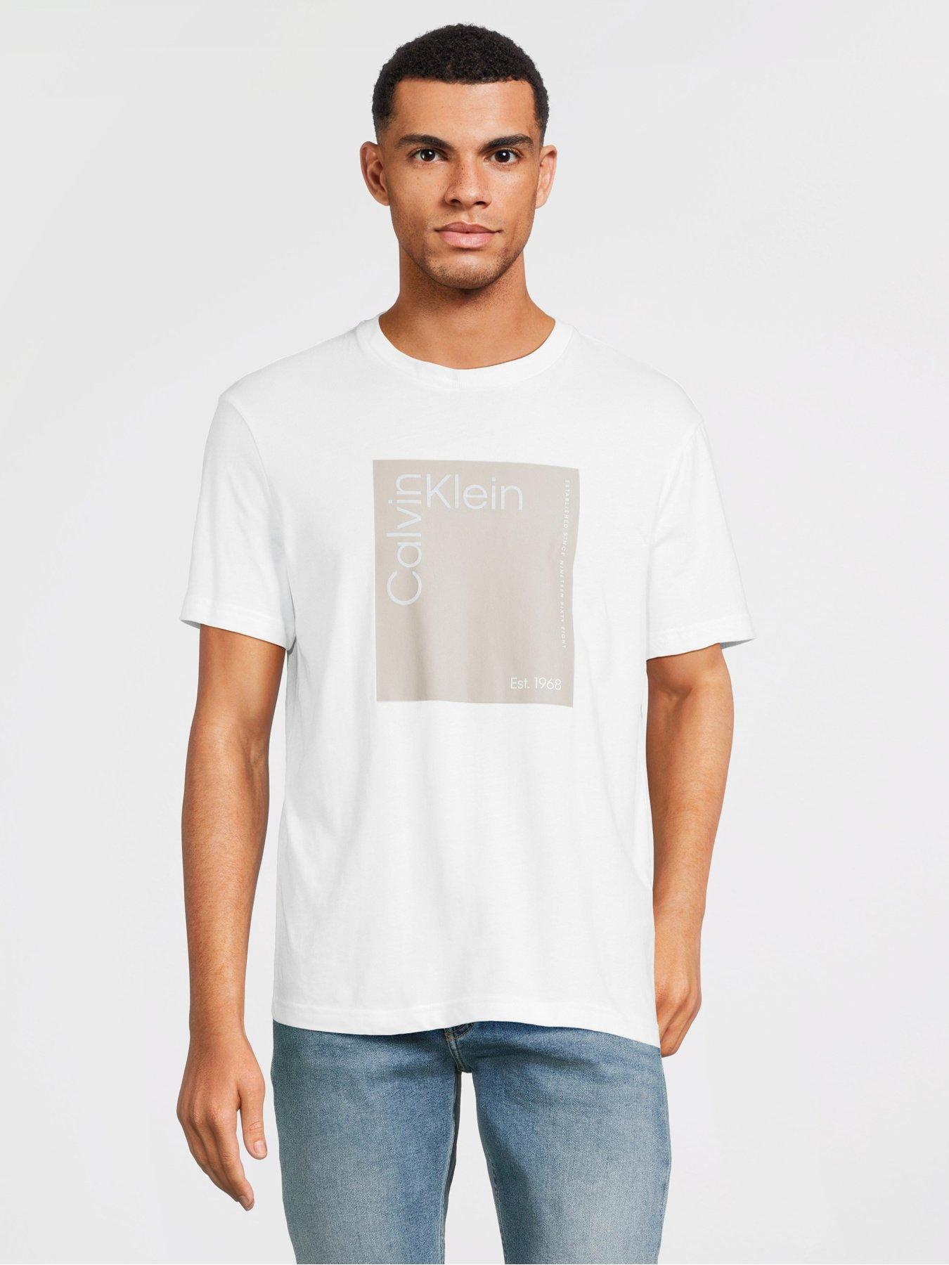 Calvin klein white t shirt mens sale