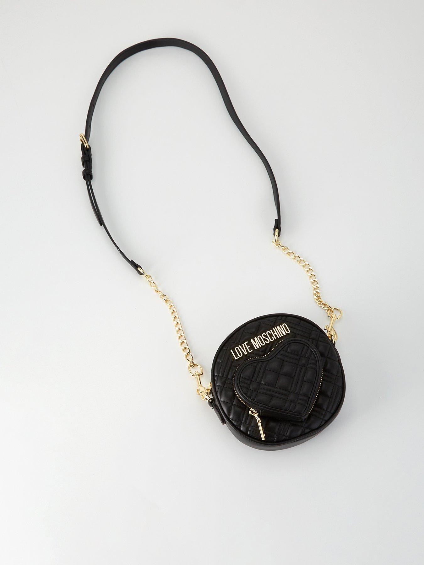 LOVE MOSCHINO Pocket Detail Round Cross-body Bag - Black | Very.co.uk