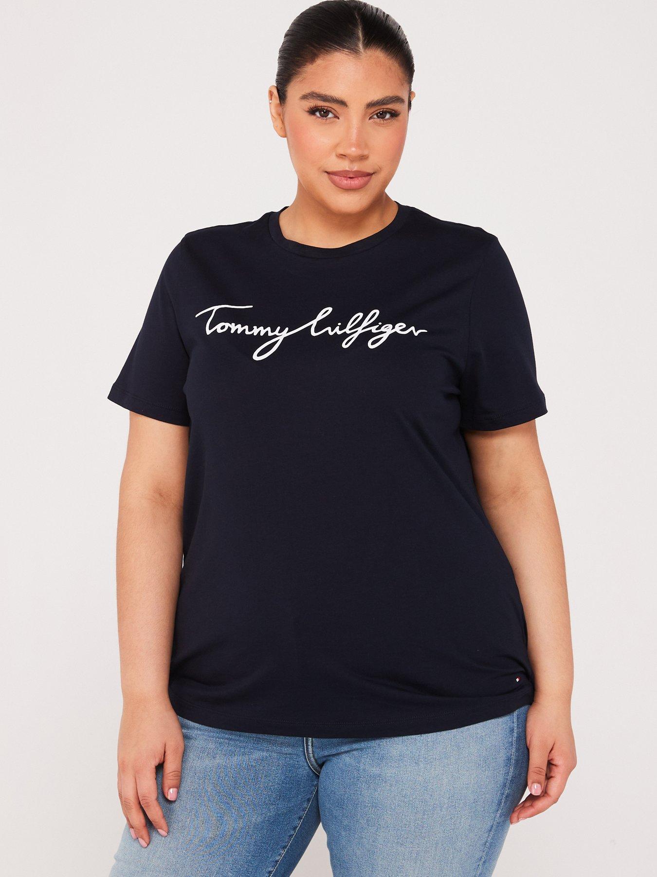 Tommy Hilfiger Plus Size Signature T Shirt Navy Very