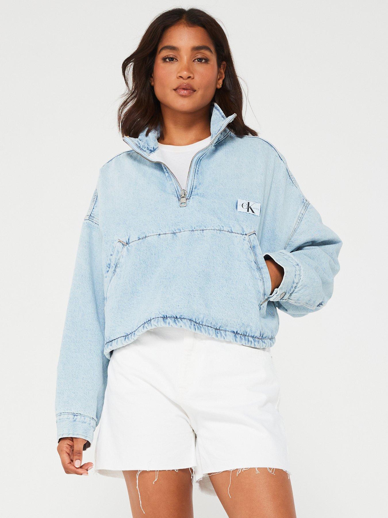 Denim Pullover Sweater Blue