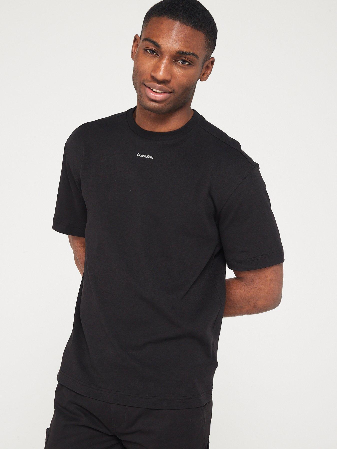 Calvin Klein Nano Logo Interlock T-Shirt - Black | Very.co.uk