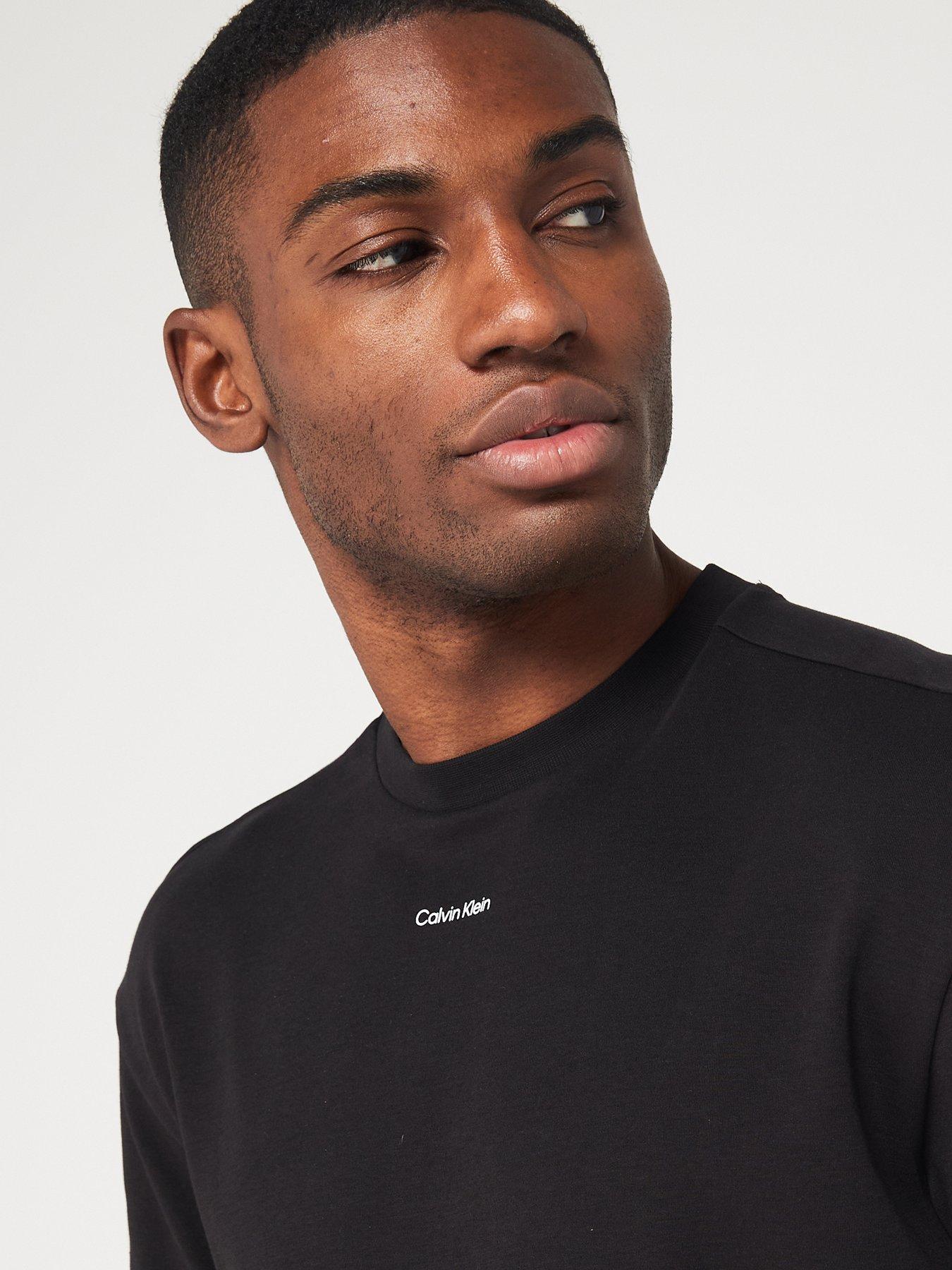 Calvin Klein Nano Logo Interlock T-Shirt - Black | Very.co.uk