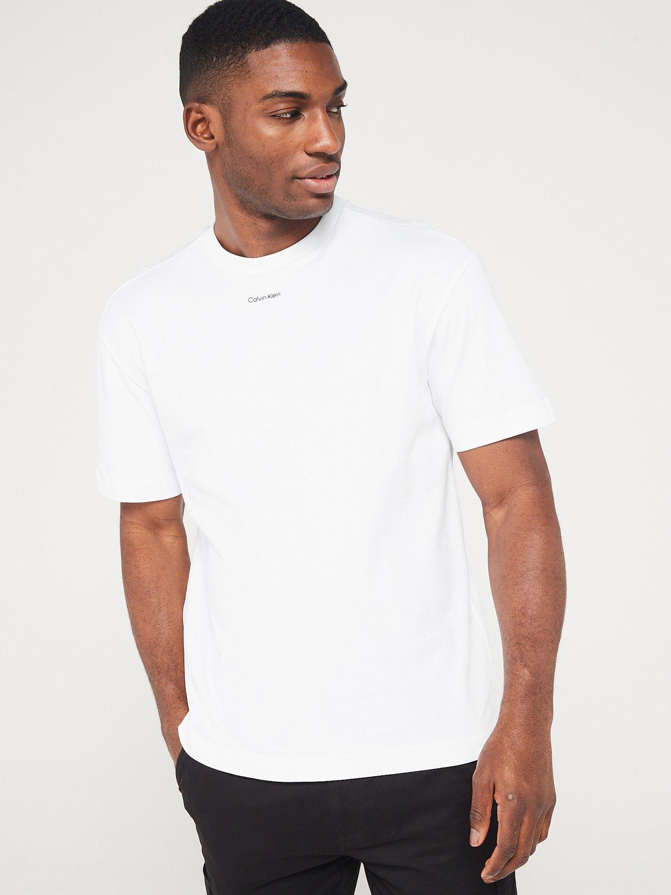 Calvin Klein Nano Logo Interlock T Shirt White Very