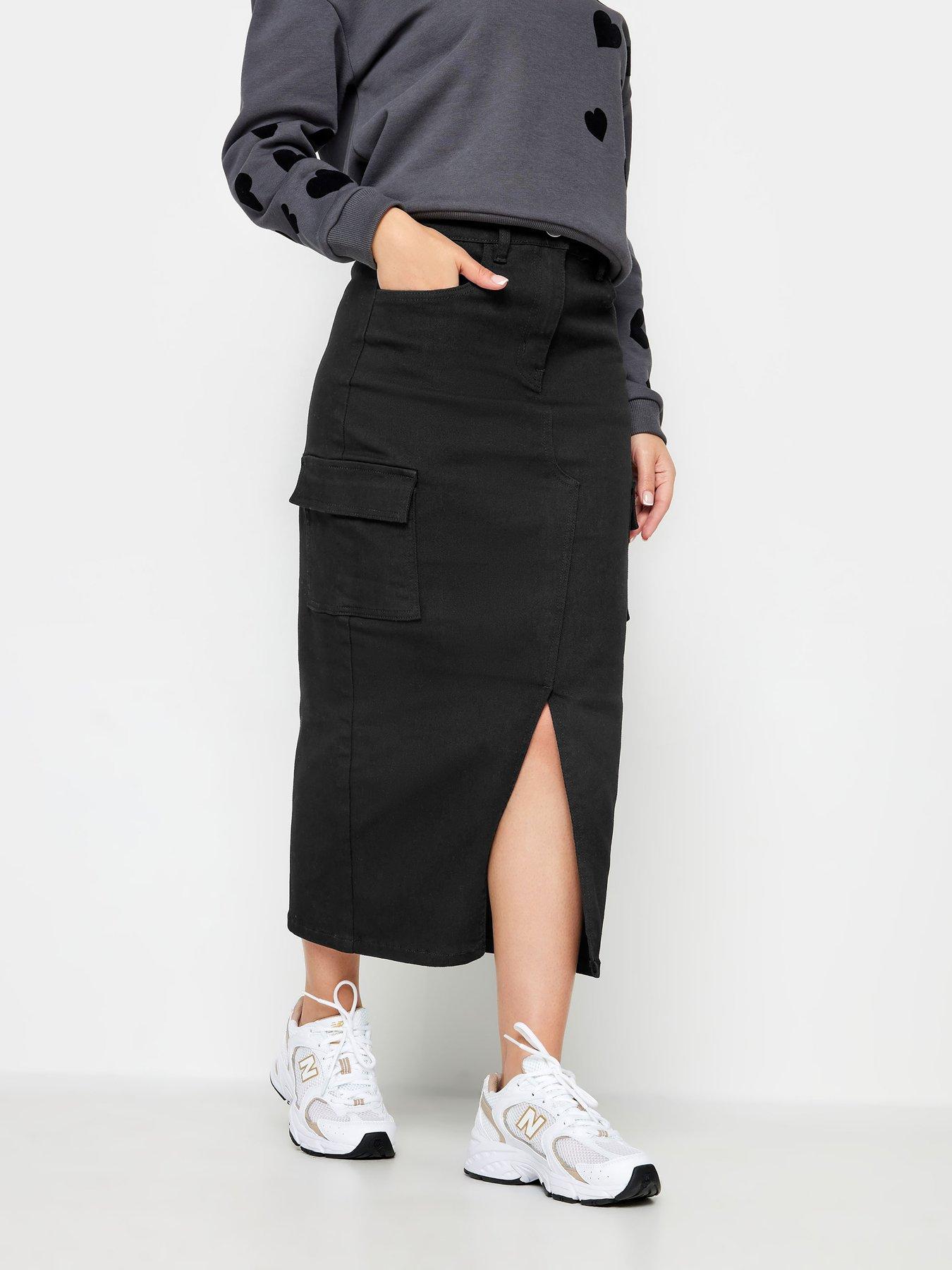 Petite midi hotsell skirt black