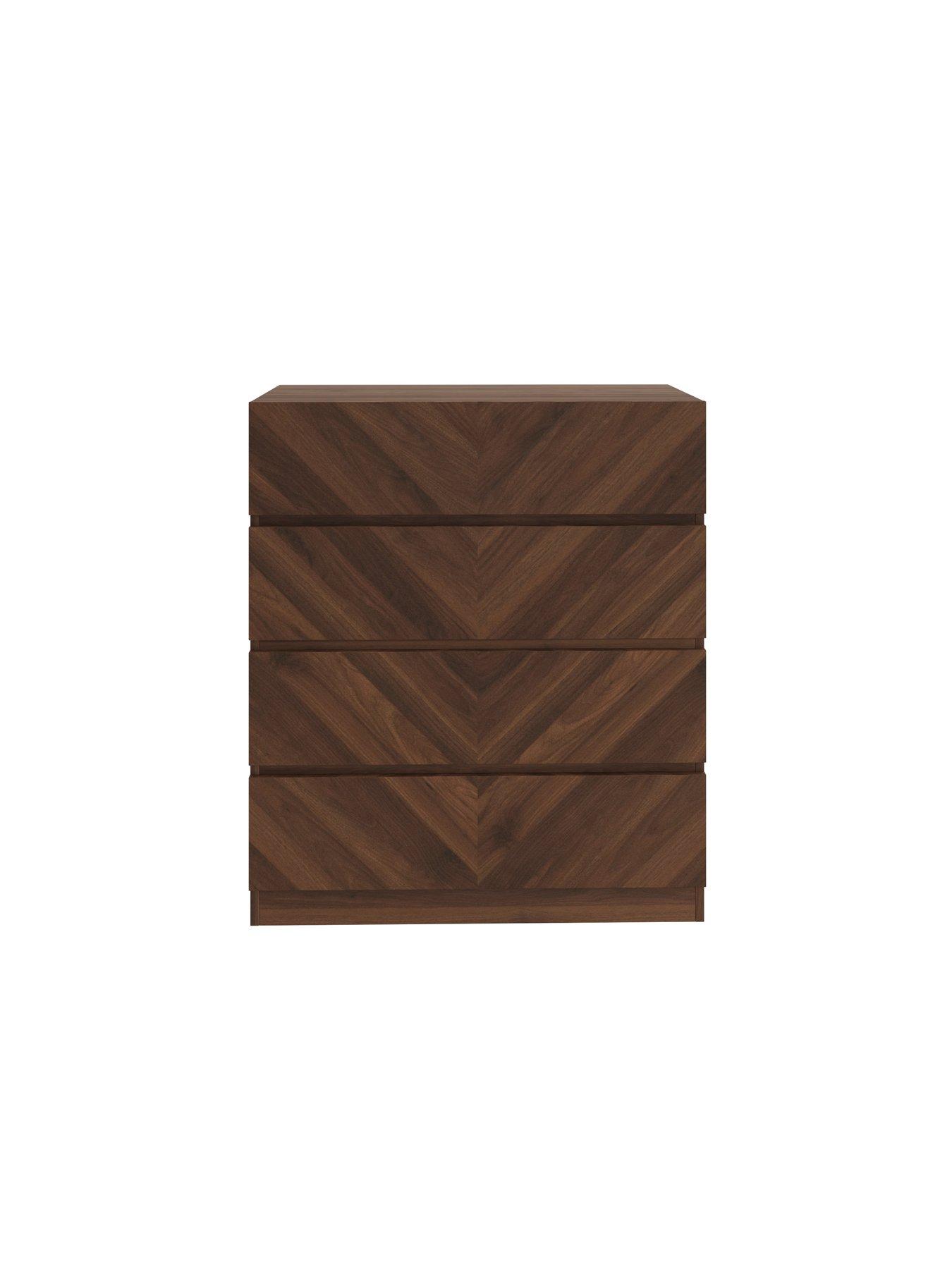 Image 4 of 5 of GFW Catania 4 Piece Package Deal - 3 Door, 4 Drawer Wardrobe, 4 Drawer Chest&nbsp;and 2 Bedside Chests -Walnut