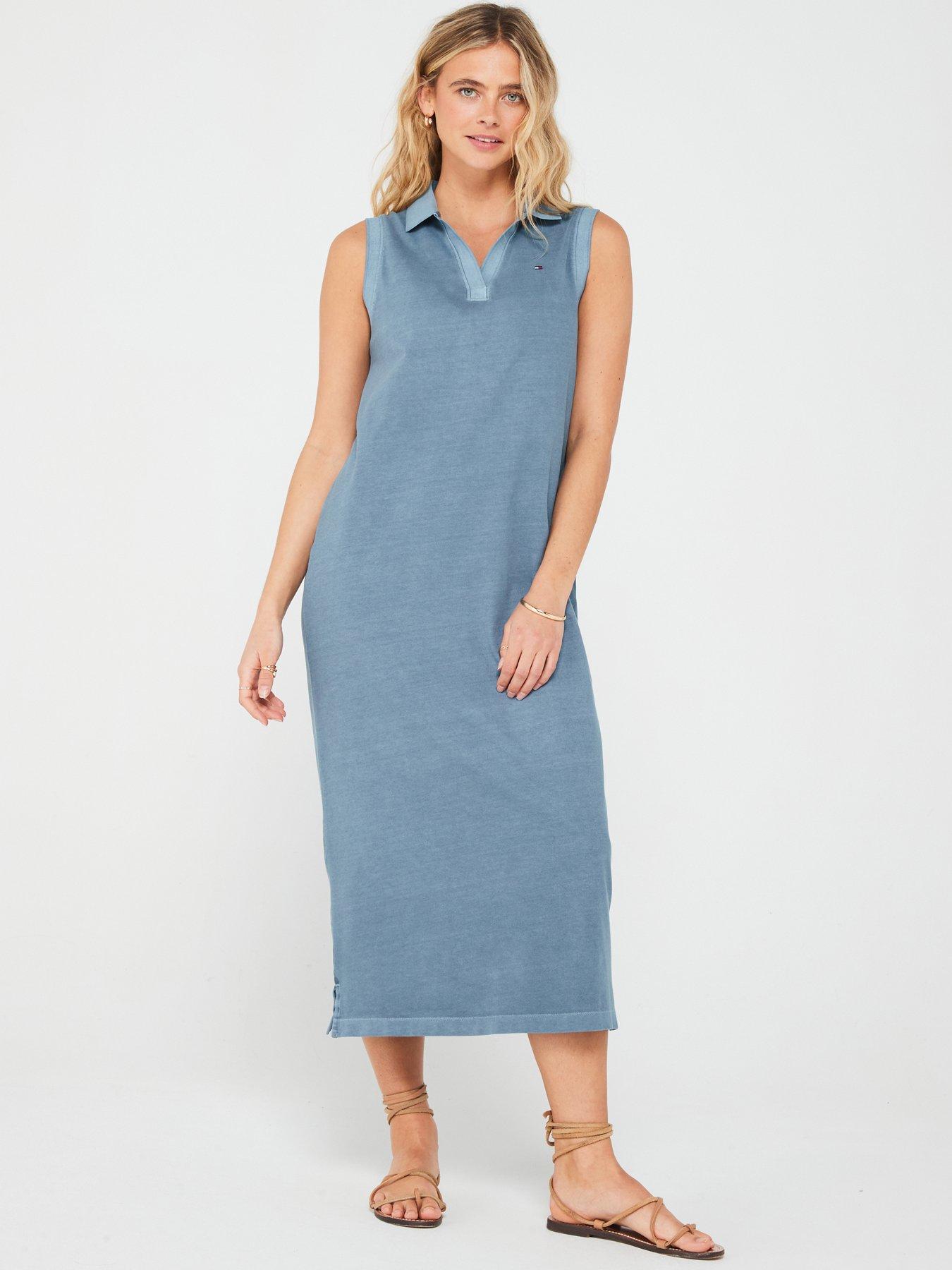 undefined Polo Midi Dress - Blue