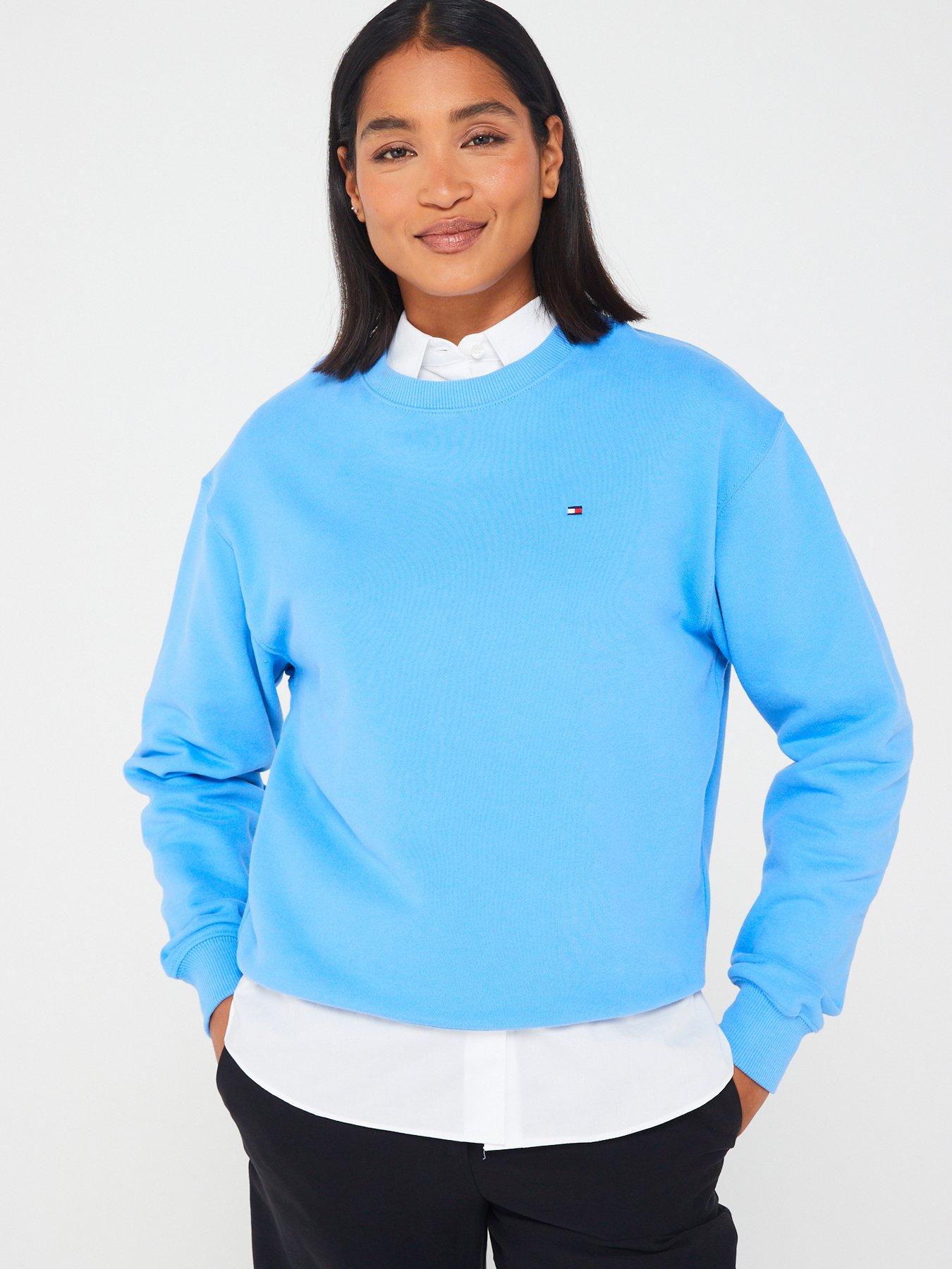 Tommy Hilfiger Mini Logo Sweatshirt - Blue, Blue, Size Xs = Uk 6, Women