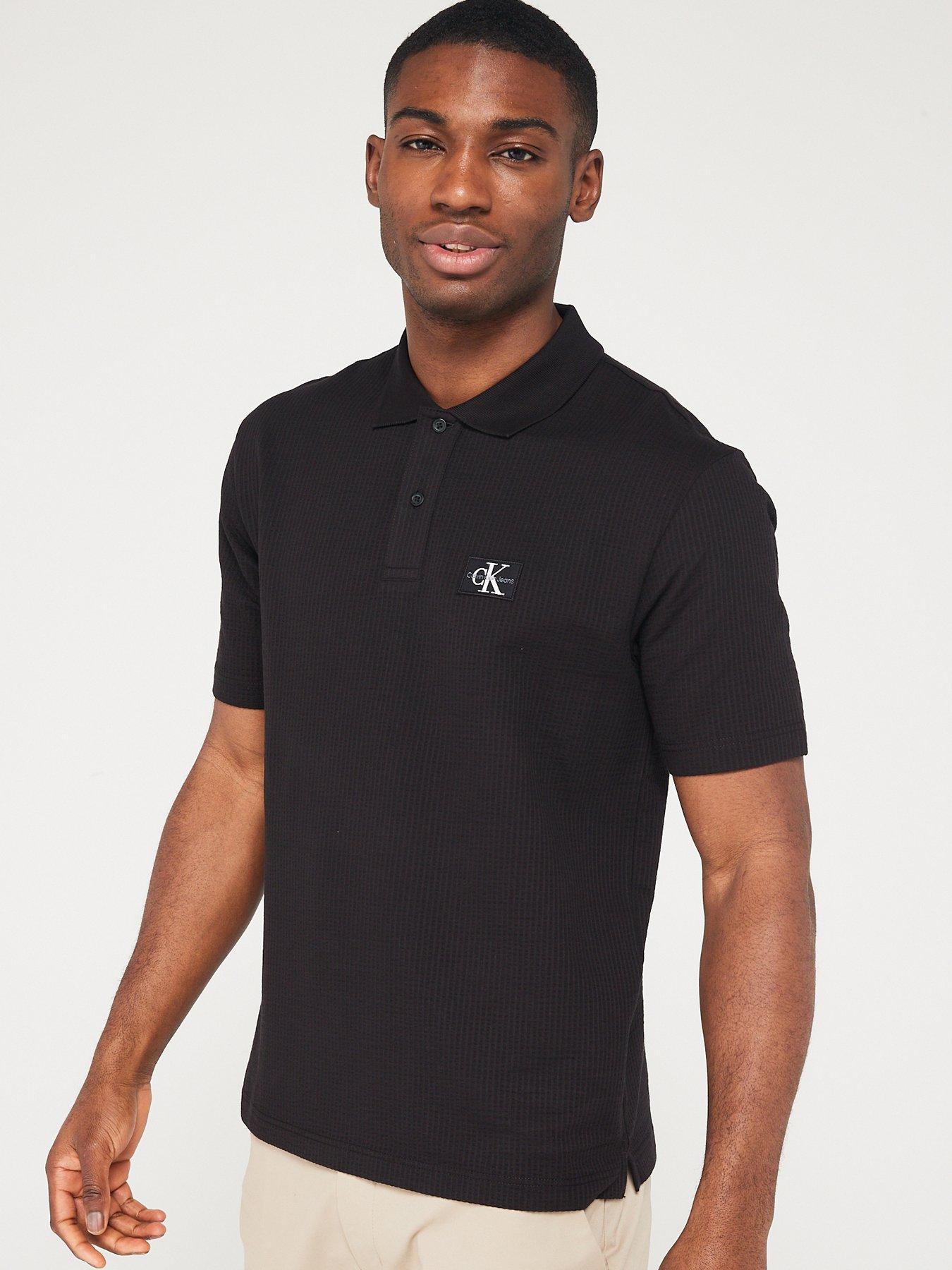 Black polo shirt and jeans hotsell