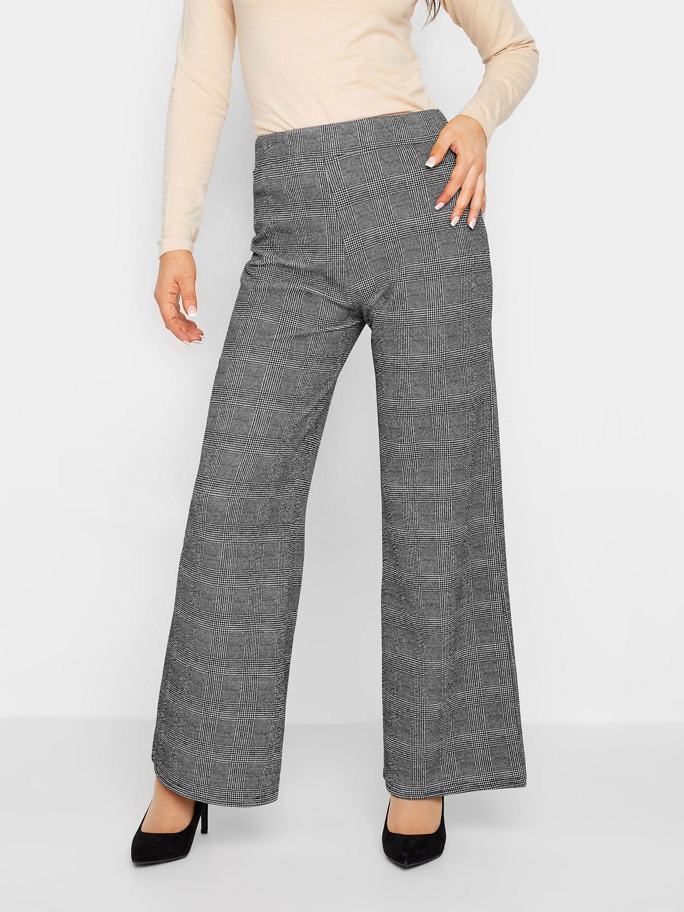 Petite checked outlet trousers