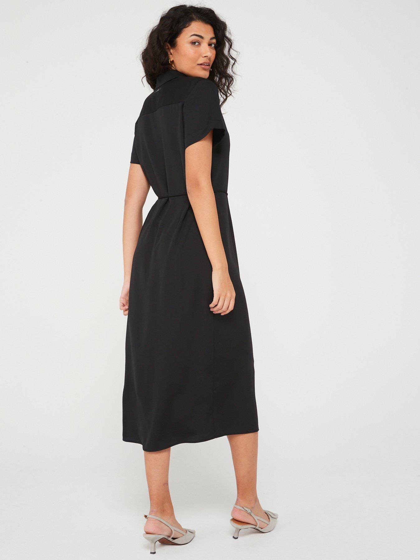 Calvin Klein Midi Shirt Dress - Black | Very.co.uk