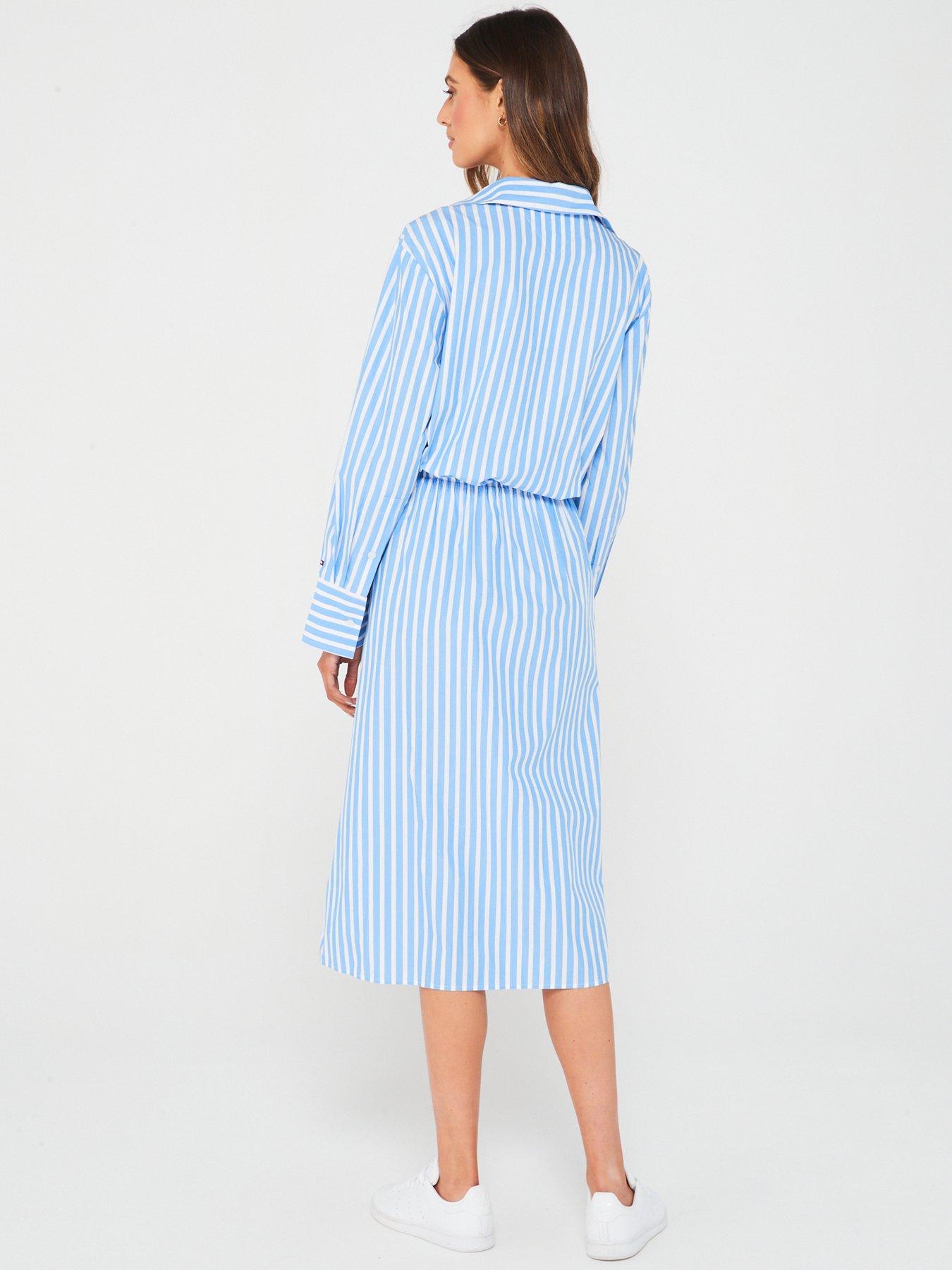 Image 2 of 4 of Tommy Hilfiger Midi Shirt Dress - Blue