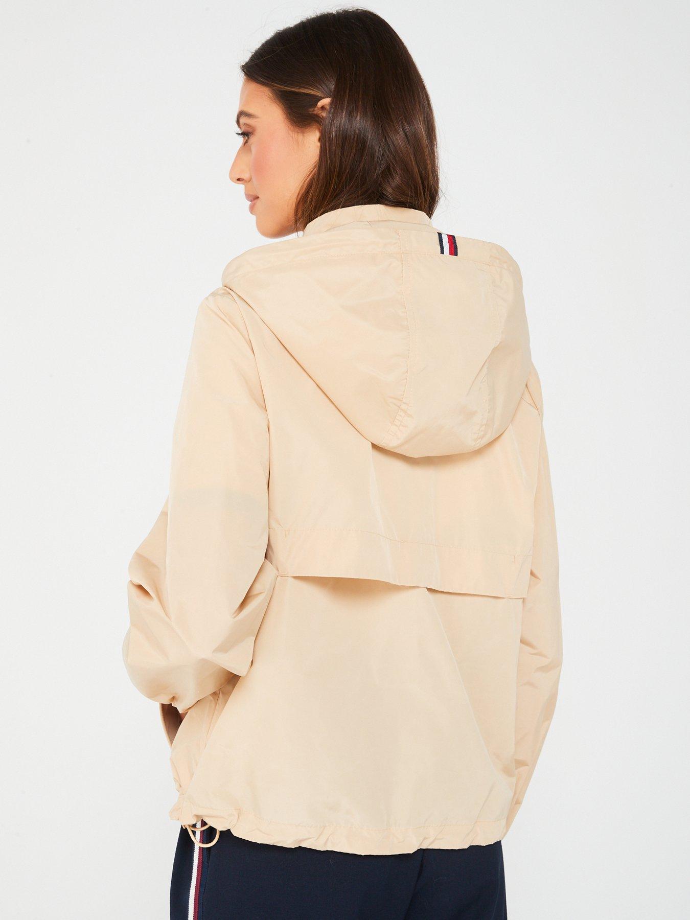 Tommy Hilfiger Lightweight Hooded Windbreaker Jacket - Beige