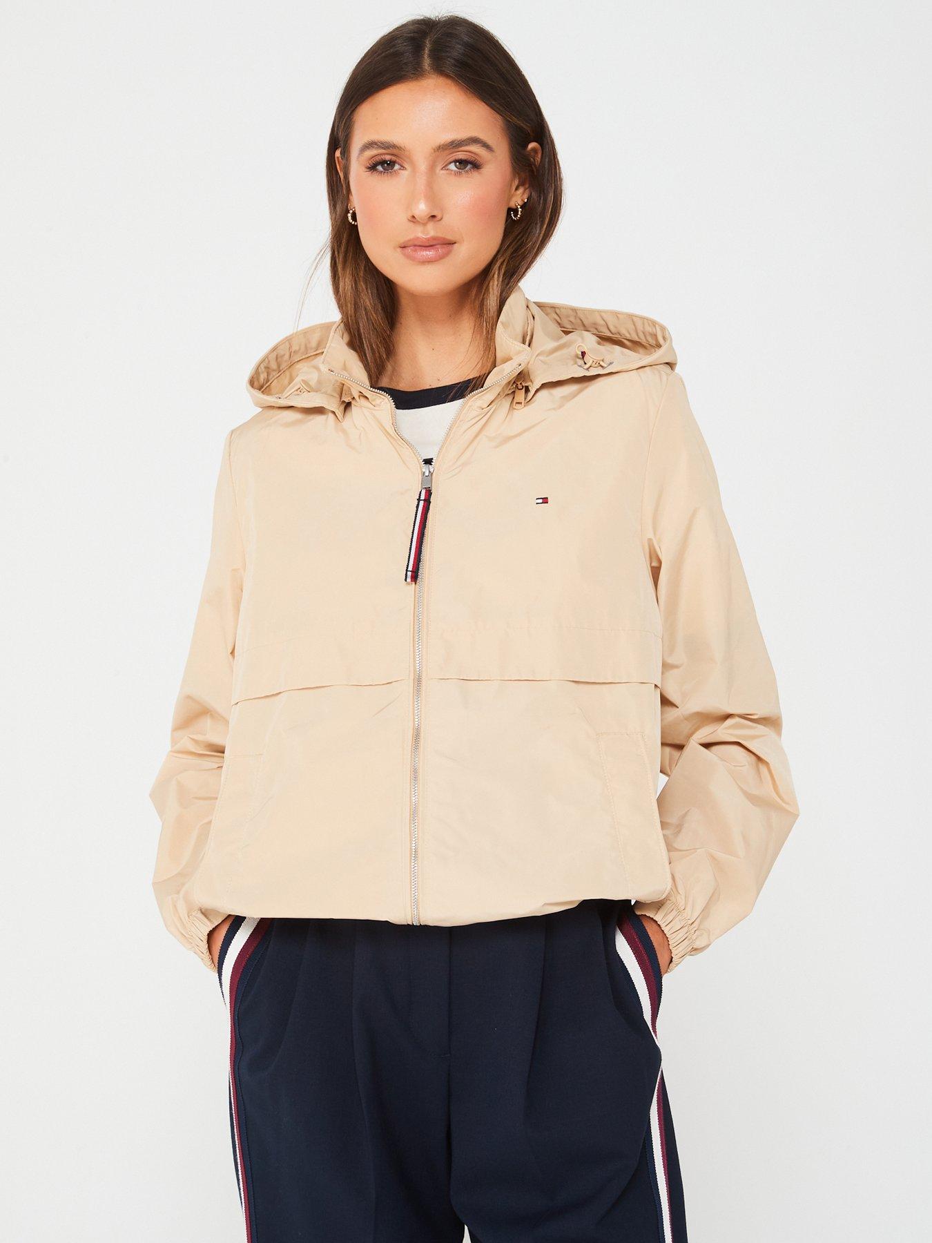 Tommy Hilfiger Lightweight Hooded Windbreaker Jacket - Beige