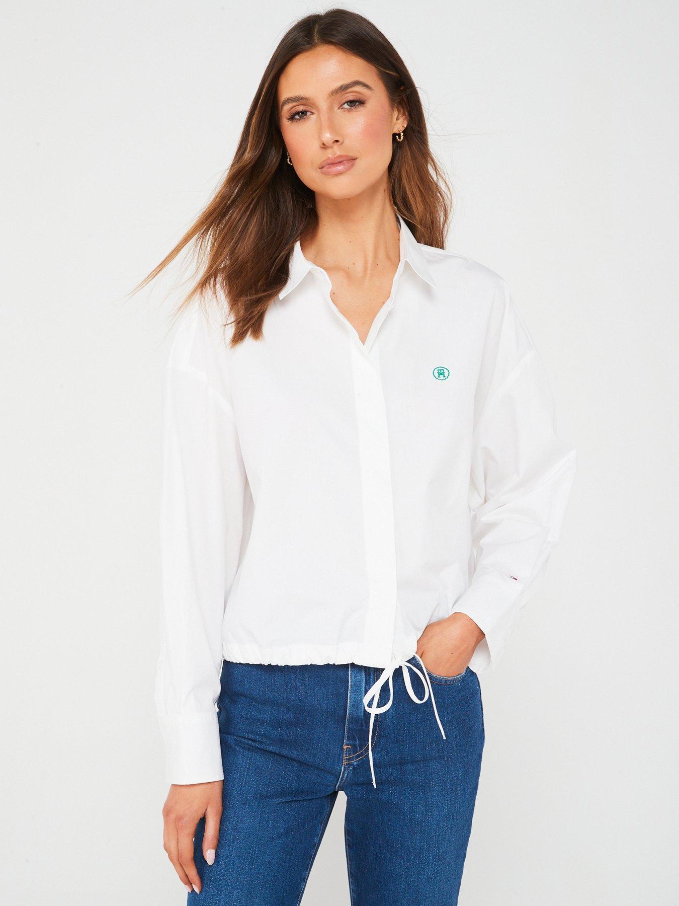 undefined Drawstring Waist Shirt - White