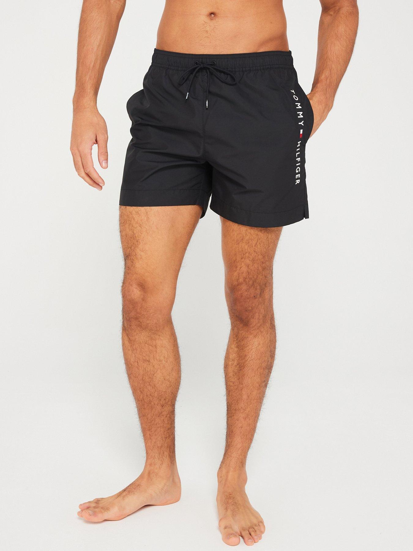 Tommy Hilfiger Medium Drawstring Swim Shorts, Black, Size L, Men
