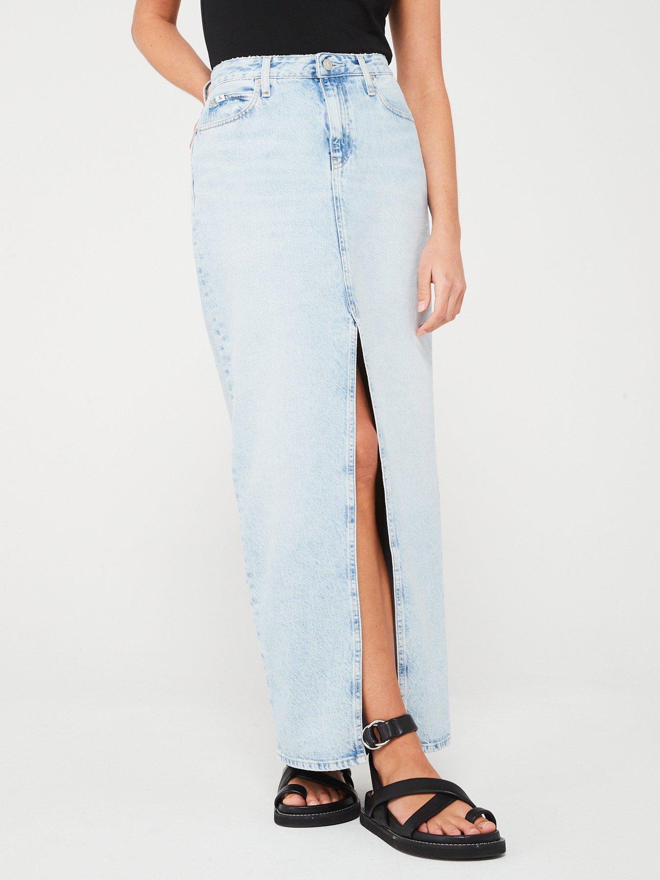 Calvin Klein Jeans Denim Maxi Skirt - Blue