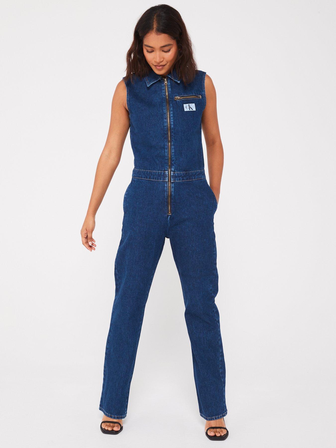 undefined Zip Through Jumpsuit - Blue