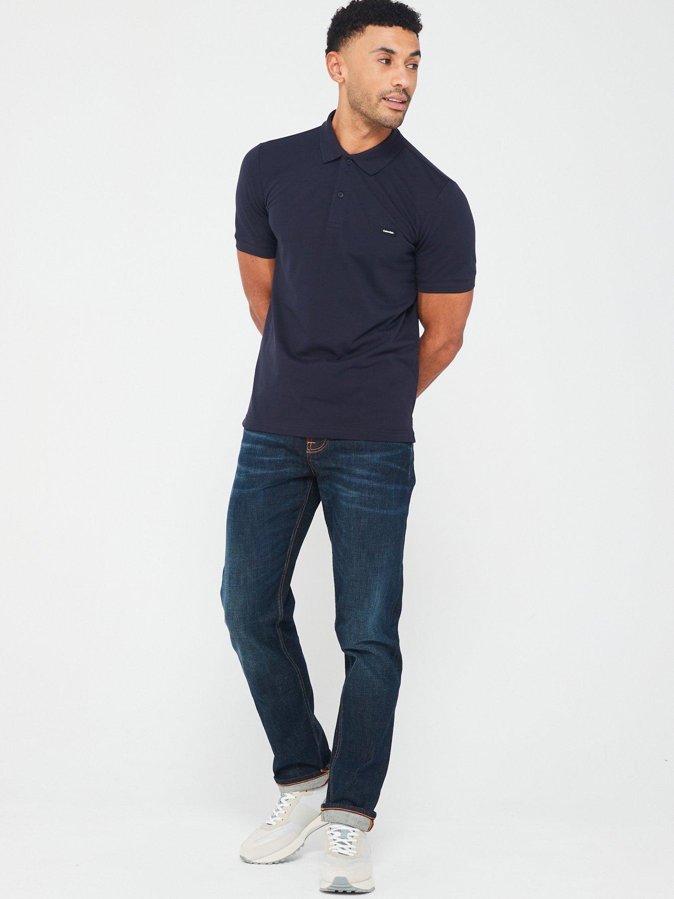 Calvin Klein Thermo Tech Pique Slim Polo Shirt - Navy | Very.co.uk