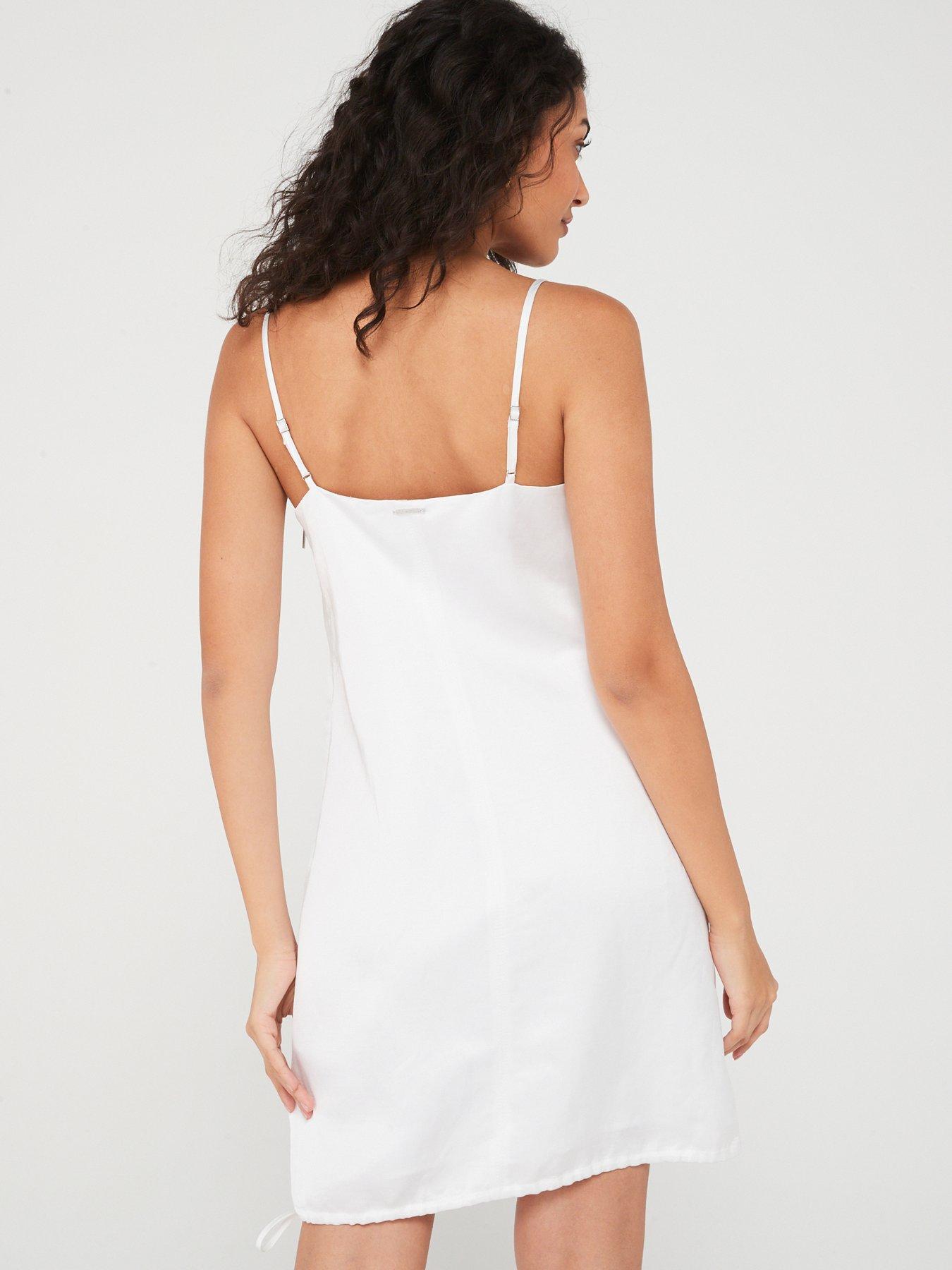 Calvin klein deals white slip dress