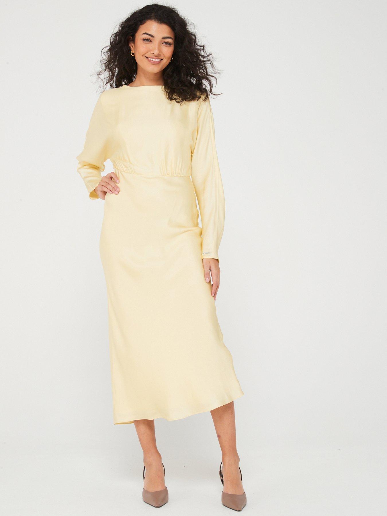 Calvin klein yellow dresses best sale