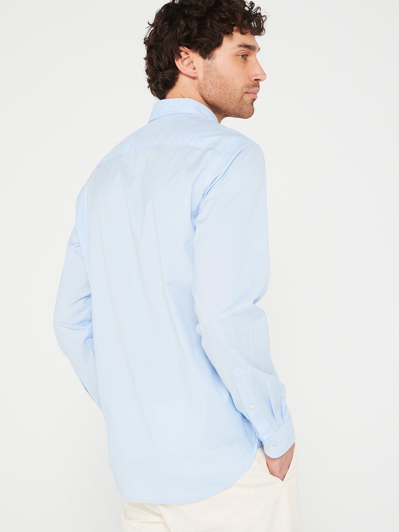 Tommy Hilfiger Flex Poplin Regular Fit Shirt - Light Blue | Very.co.uk