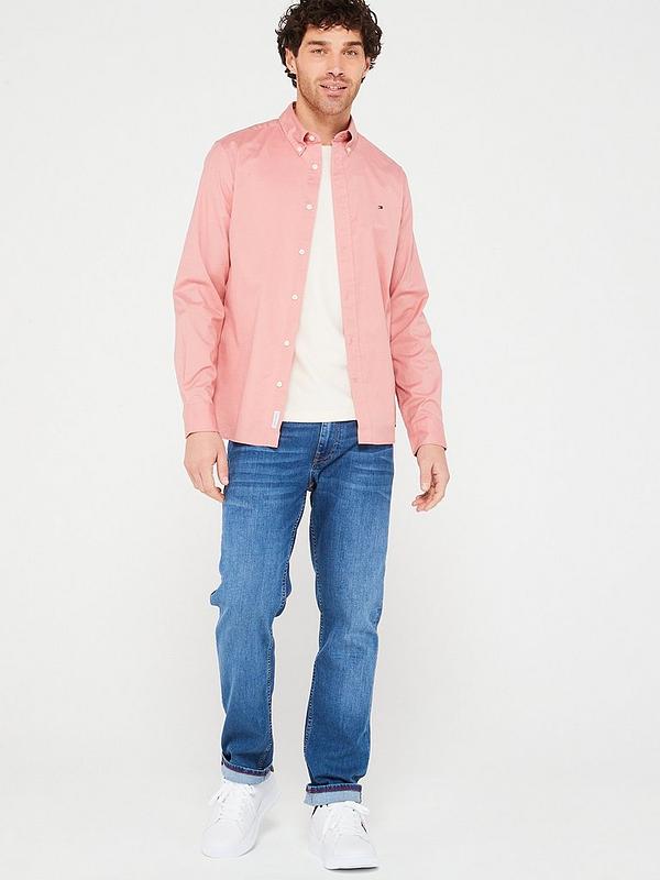 Tommy Hilfiger Flex Poplin Regular Fit Shirt - Pink | Very.co.uk
