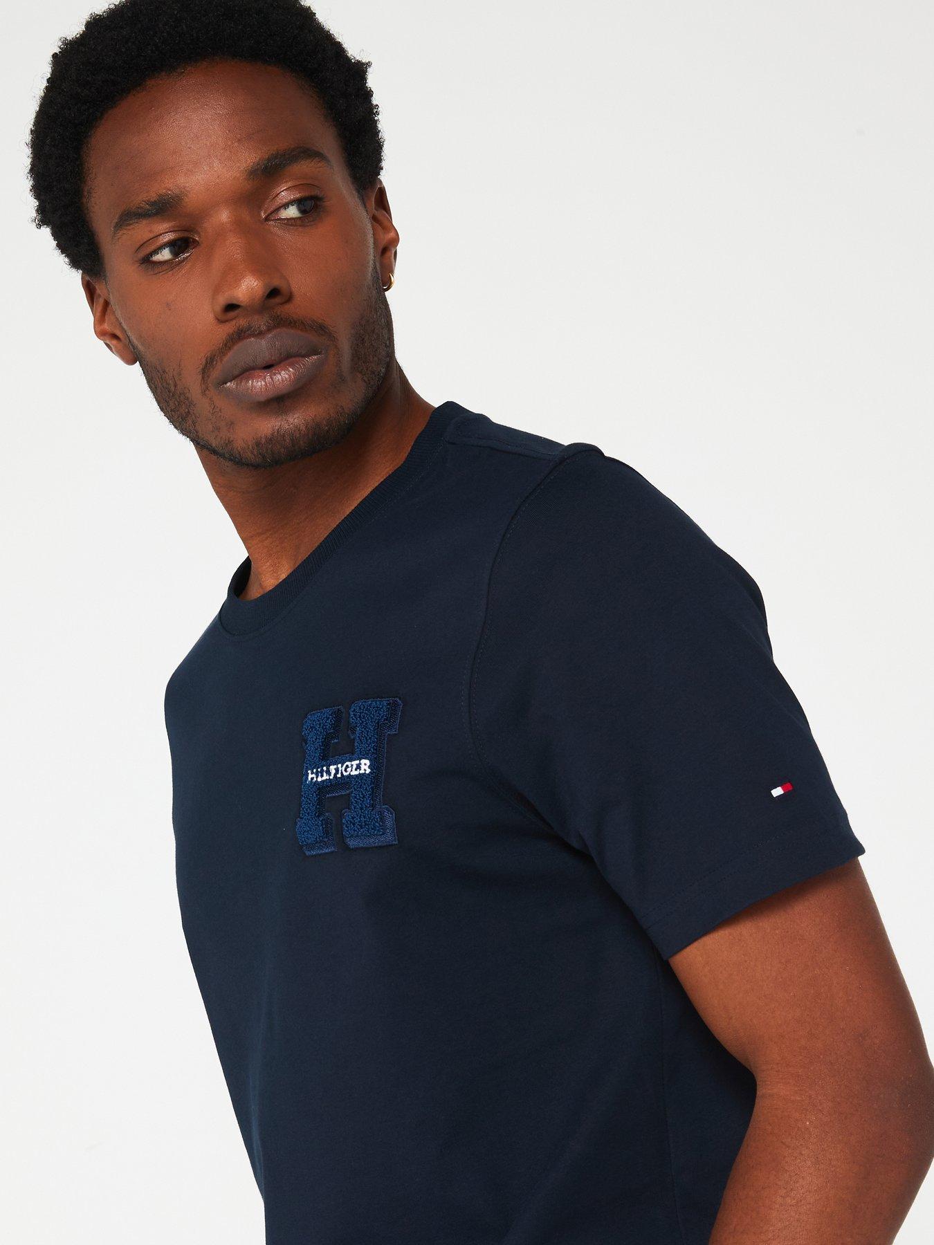 Tommy Hilfiger Boucle Logo T-shirt - Navy | Very.co.uk