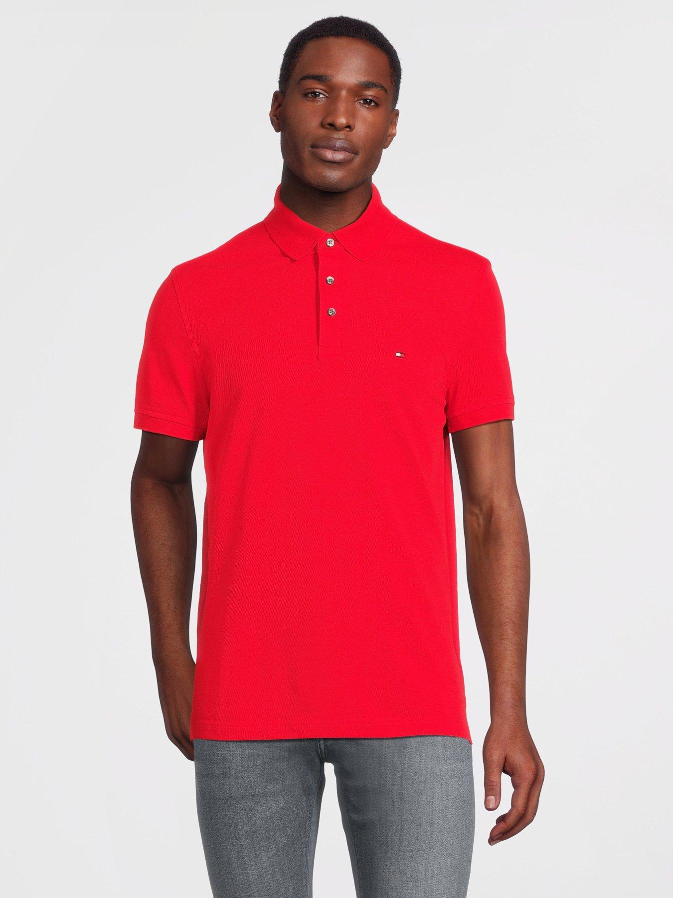 Tommy Hilfiger 1985 Slim Fit Polo Shirt - Bright Red | Very.co.uk