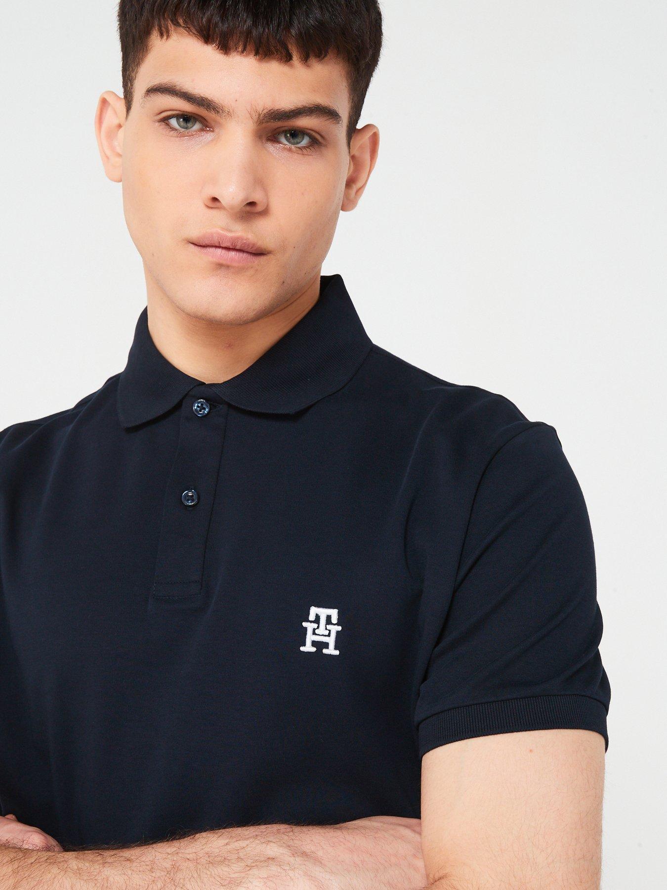Tommy Hilfiger Interlock Regular Fit Polo Shirt - Navy | Very.co.uk