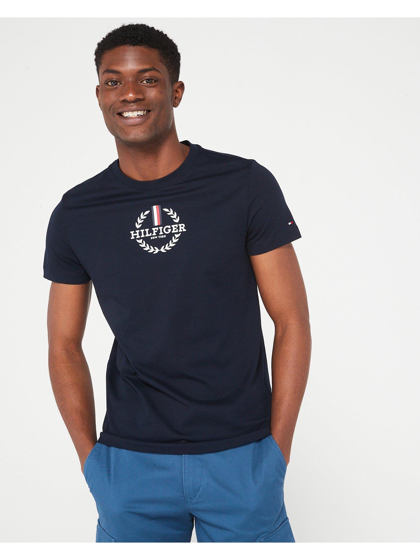 tommy hilfiger global stripe wreath t-shirt - navy