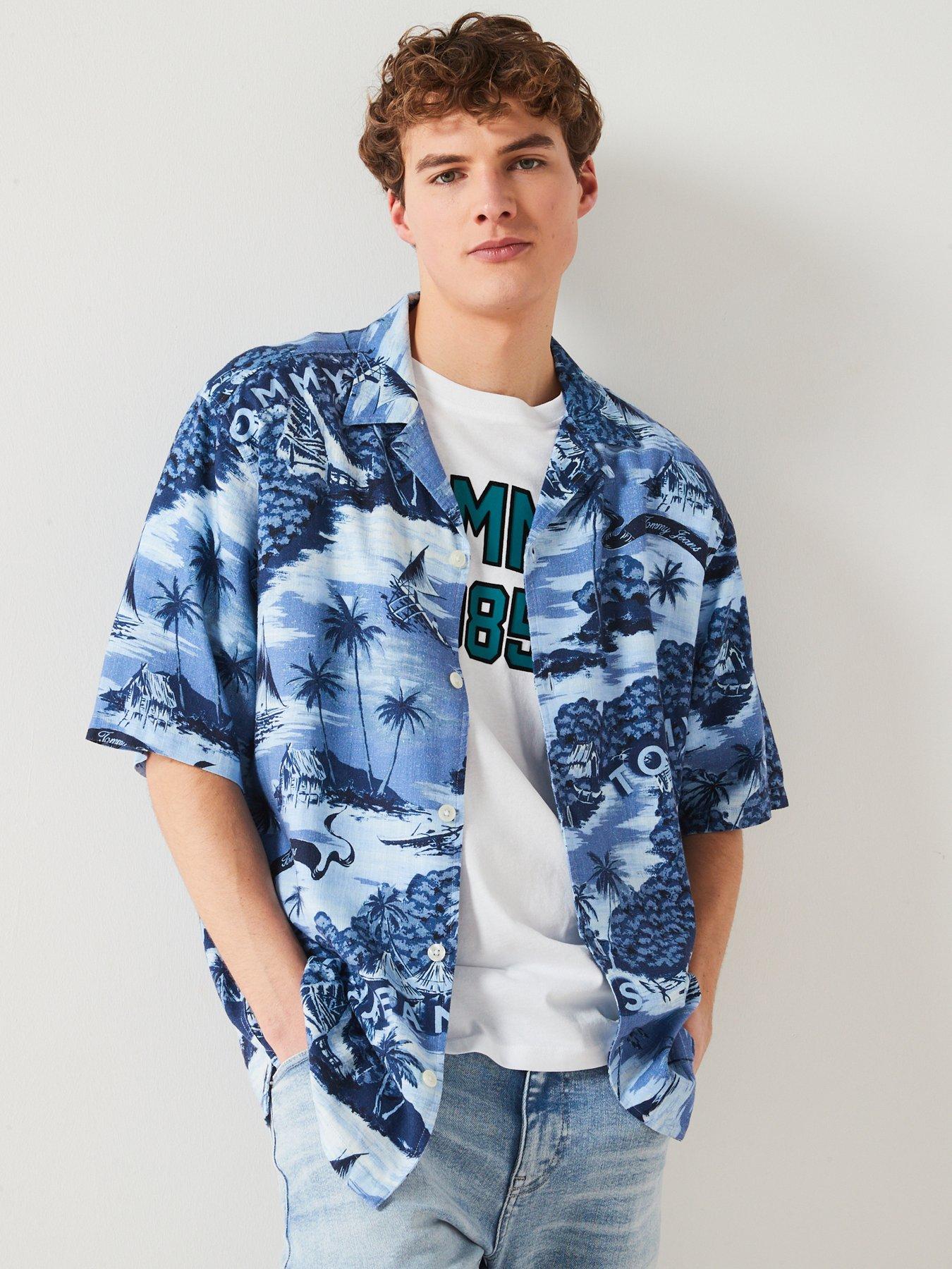 tommy jeans hawaiian print shirt