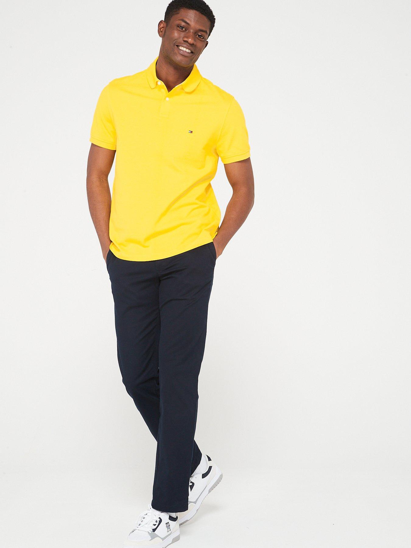 Tommy Hilfiger 1985 Regular Fit Polo Shirt - Yellow | Very.co.uk