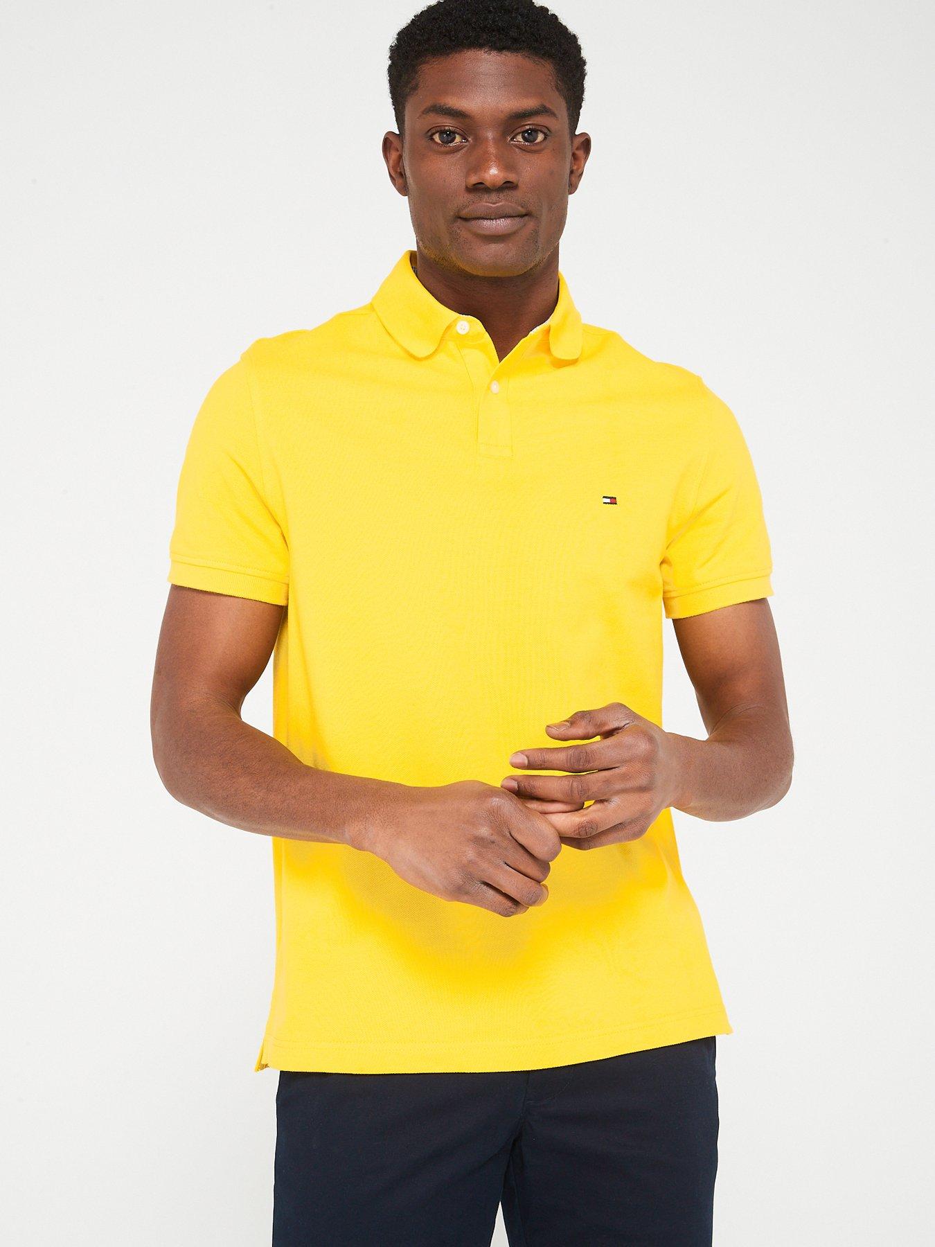 bright yellow polo shirt