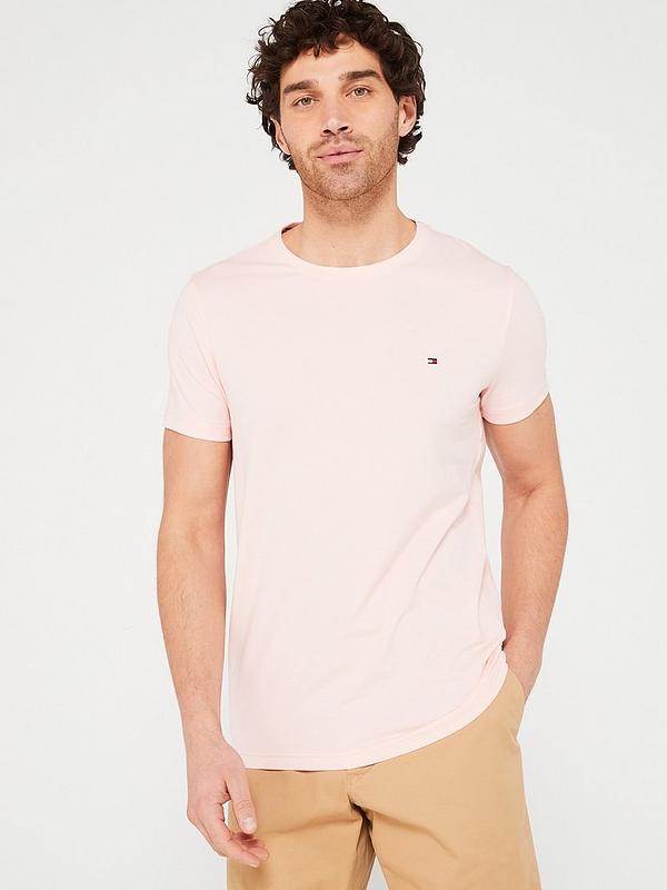 Tommy Hilfiger Stretch Slim Fit T-shirt - Light Pink | Very.co.uk