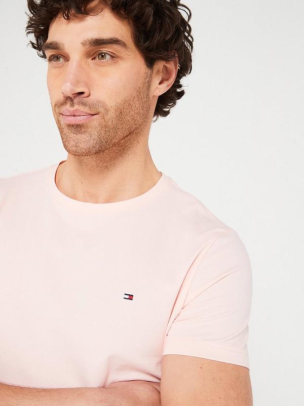 Tommy Hilfiger Stretch Slim Fit T-shirt - Light Pink | Very.co.uk