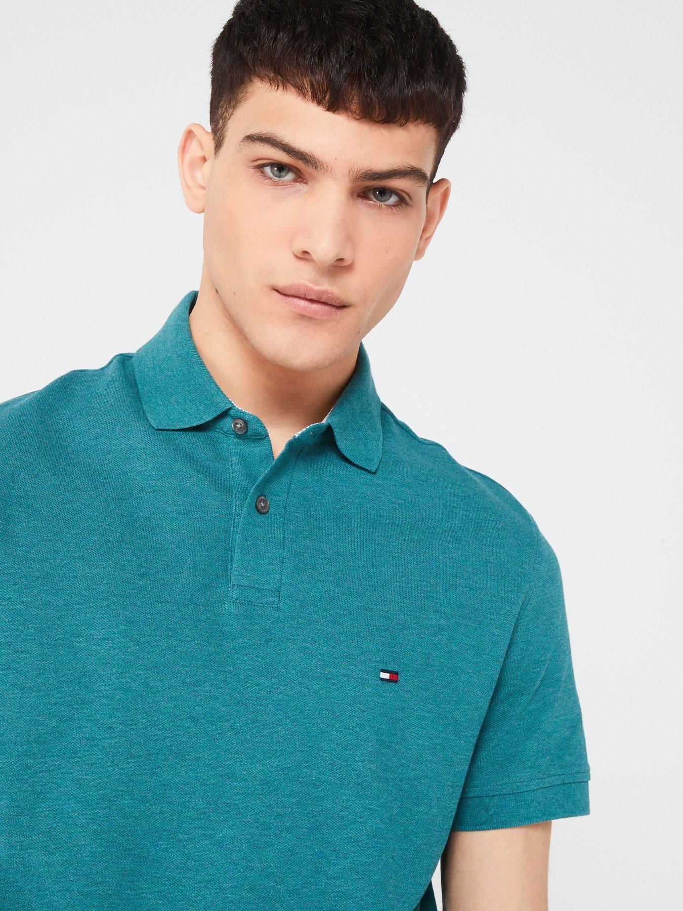 Tommy Hilfiger 1985 Regular Fit Polo Shirt - Dark Teal | Very.co.uk