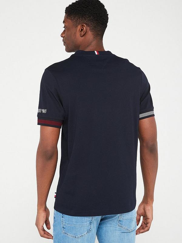Tommy Hilfiger Flag Cuff T-shirt - Navy | Very.co.uk