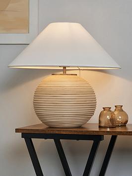 Product photograph of Very Home X Laura Byrnes Rattan Table Lamp from very.co.uk