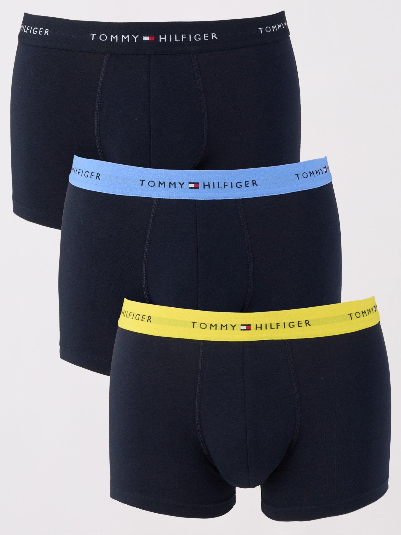 Tommy Hilfiger 3 Pack Contrast Waistband Trunks - Navy